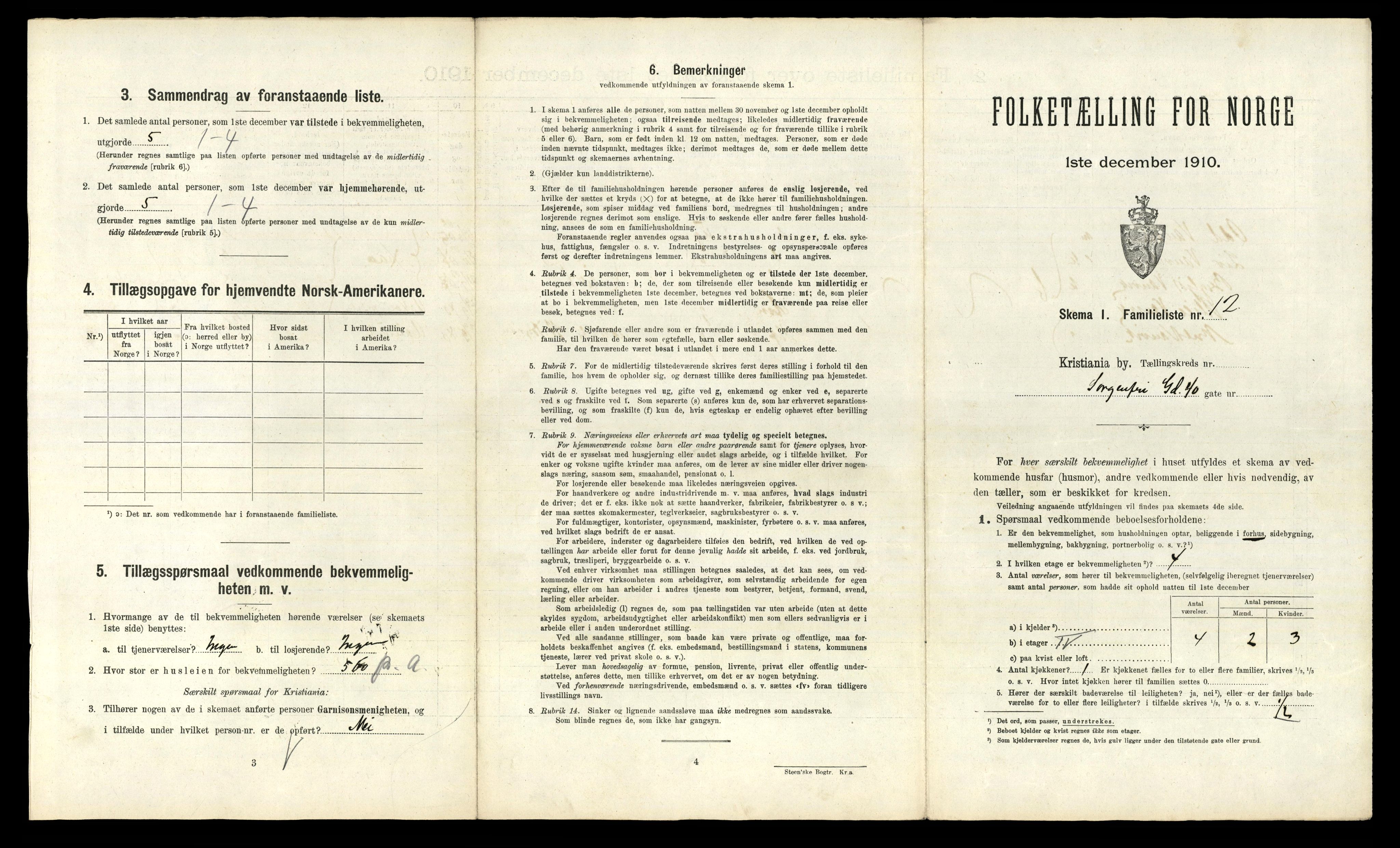 RA, 1910 census for Kristiania, 1910, p. 95735