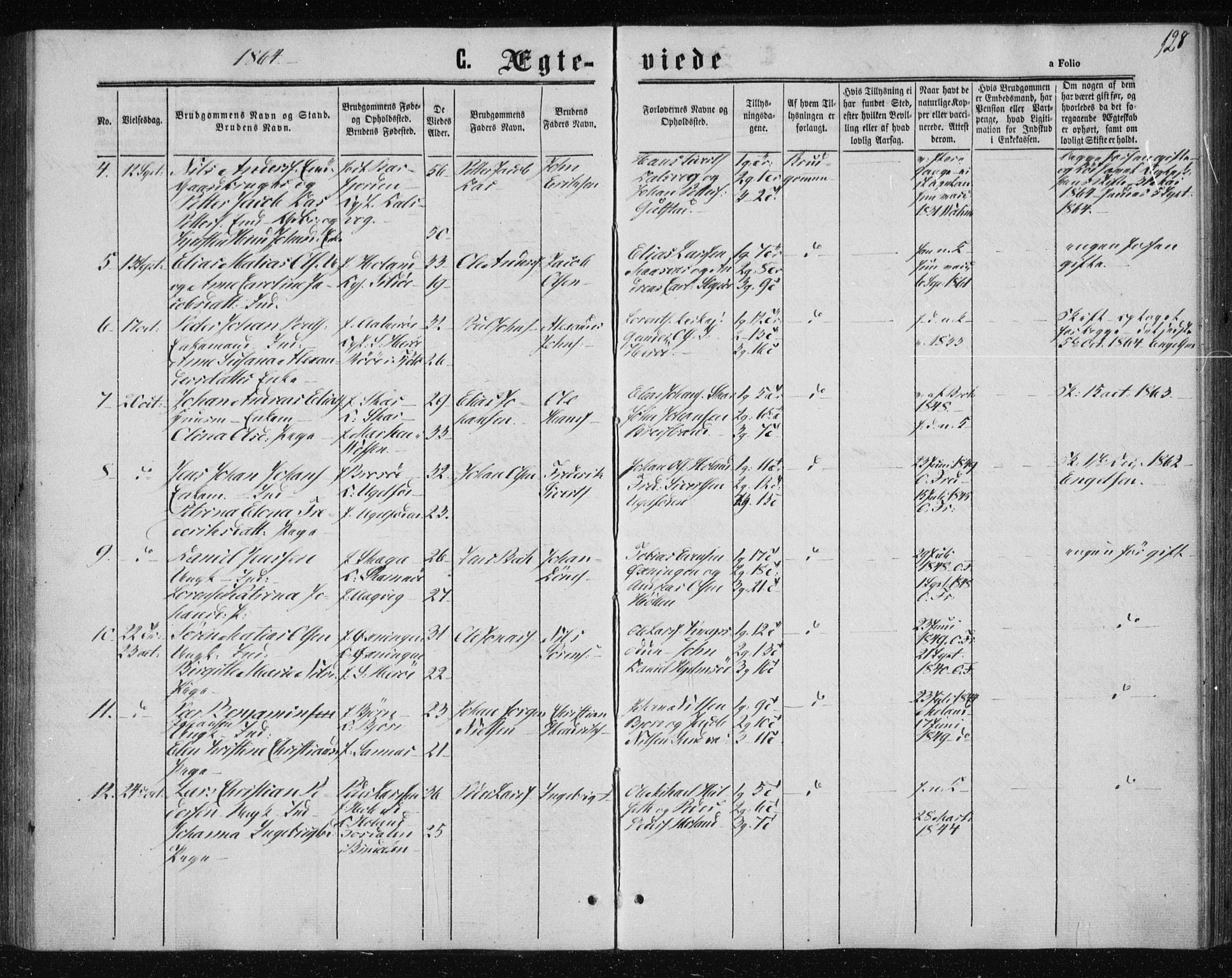 Ministerialprotokoller, klokkerbøker og fødselsregistre - Nordland, AV/SAT-A-1459/834/L0505: Parish register (official) no. 834A03, 1862-1871, p. 128a