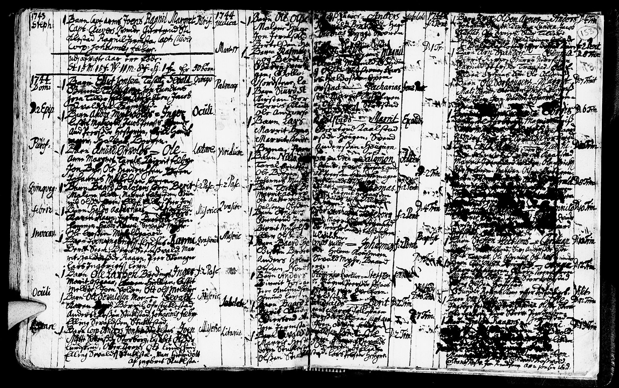 Ministerialprotokoller, klokkerbøker og fødselsregistre - Nord-Trøndelag, SAT/A-1458/723/L0230: Parish register (official) no. 723A01, 1705-1747, p. 153