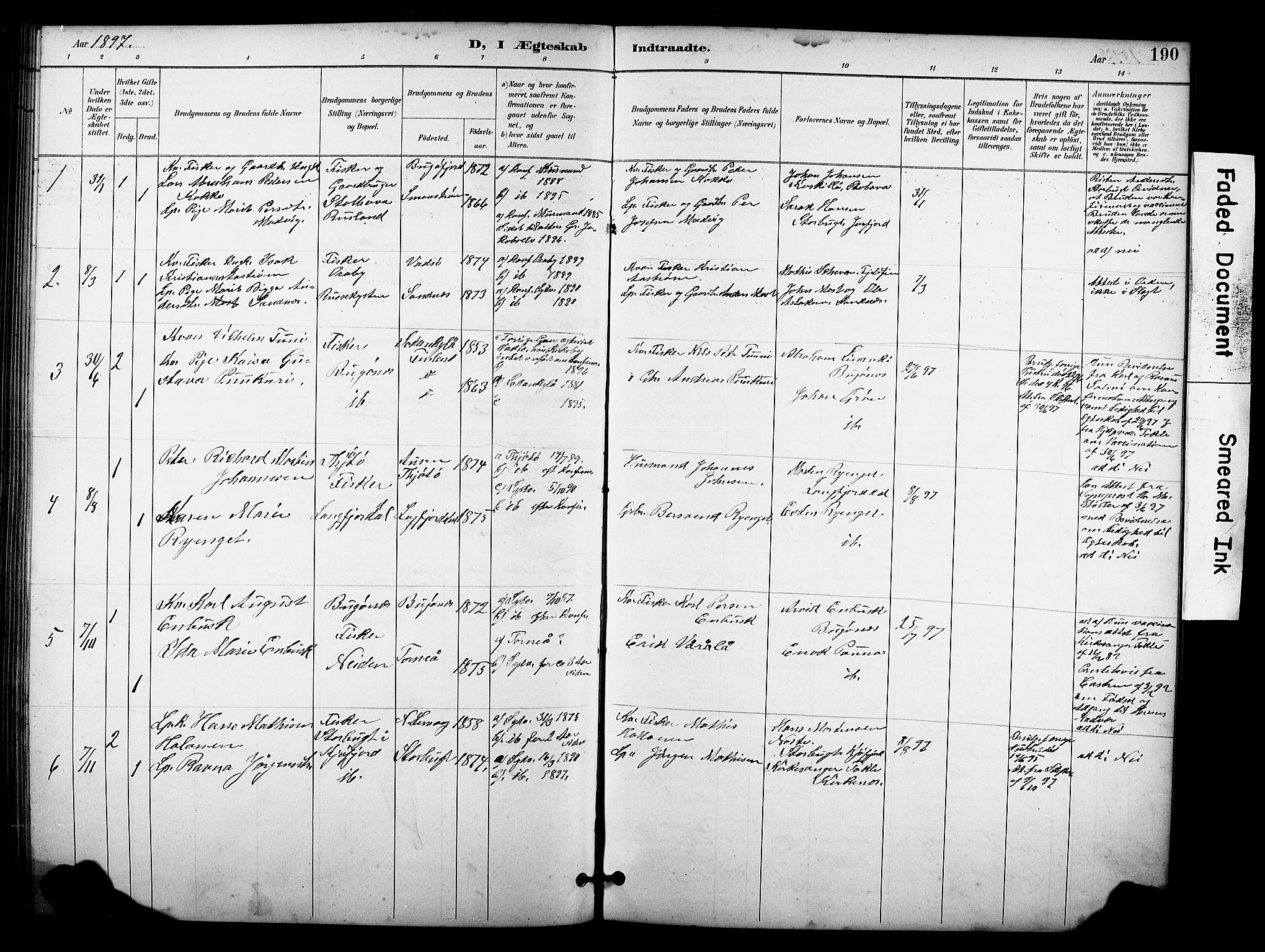Sør-Varanger sokneprestkontor, SATØ/S-1331/H/Hb/L0004klokker: Parish register (copy) no. 4, 1891-1912, p. 190