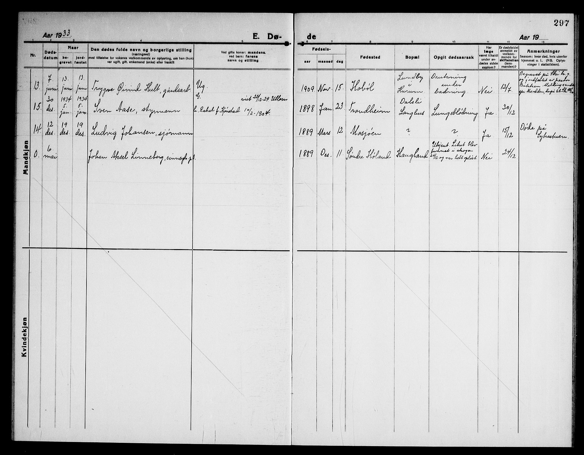 Kråkstad prestekontor Kirkebøker, SAO/A-10125a/G/Gb/L0002: Parish register (copy) no. II 2, 1921-1941, p. 297