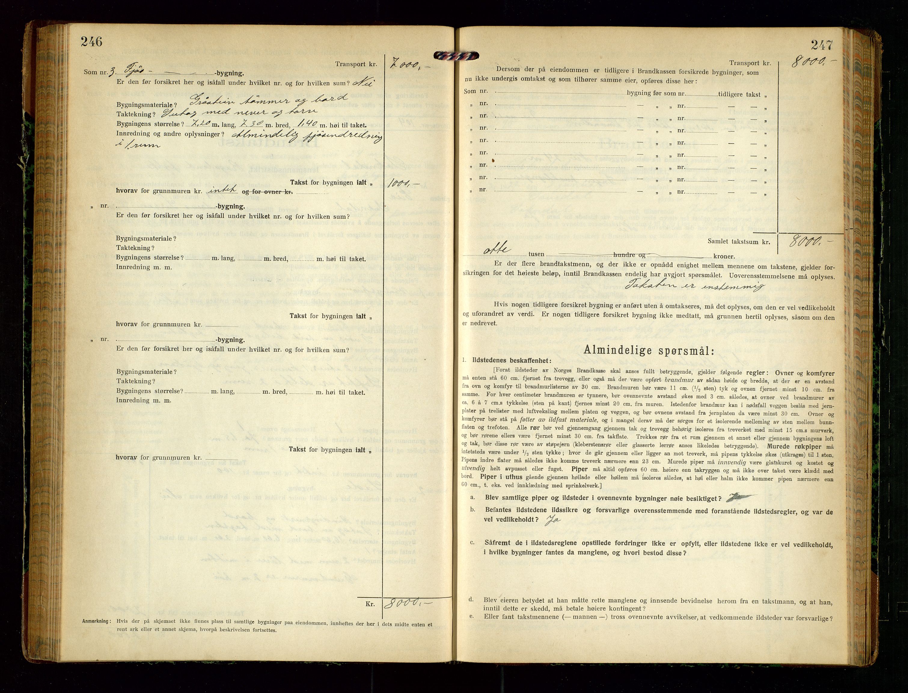 Sokndal lensmannskontor, SAST/A-100417/Gob/L0005: "Brandtakst-Protokol", 1920-1924, p. 246-247