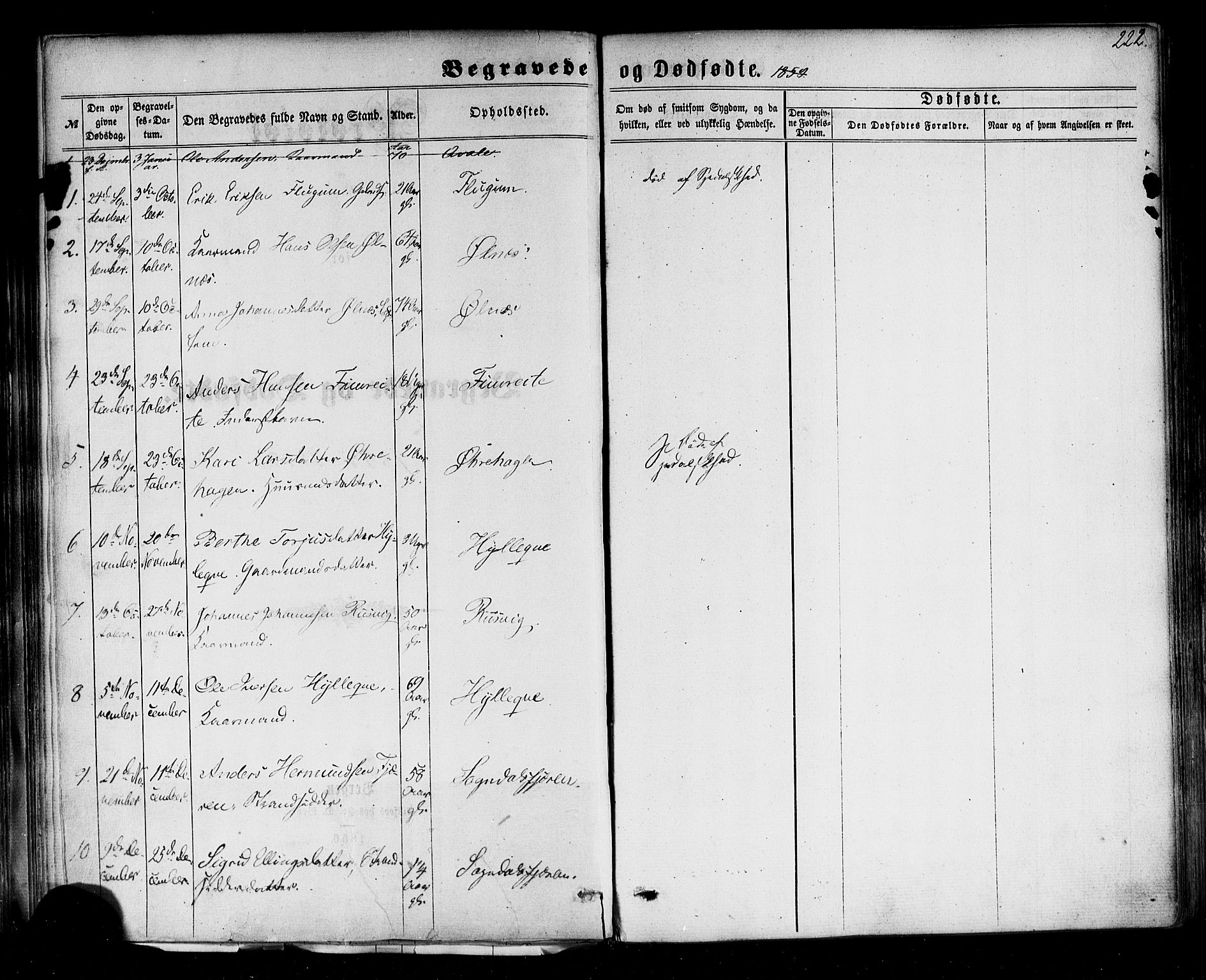 Sogndal sokneprestembete, AV/SAB-A-81301/H/Haa/Haaa/L0013: Parish register (official) no. A 13, 1859-1877, p. 222