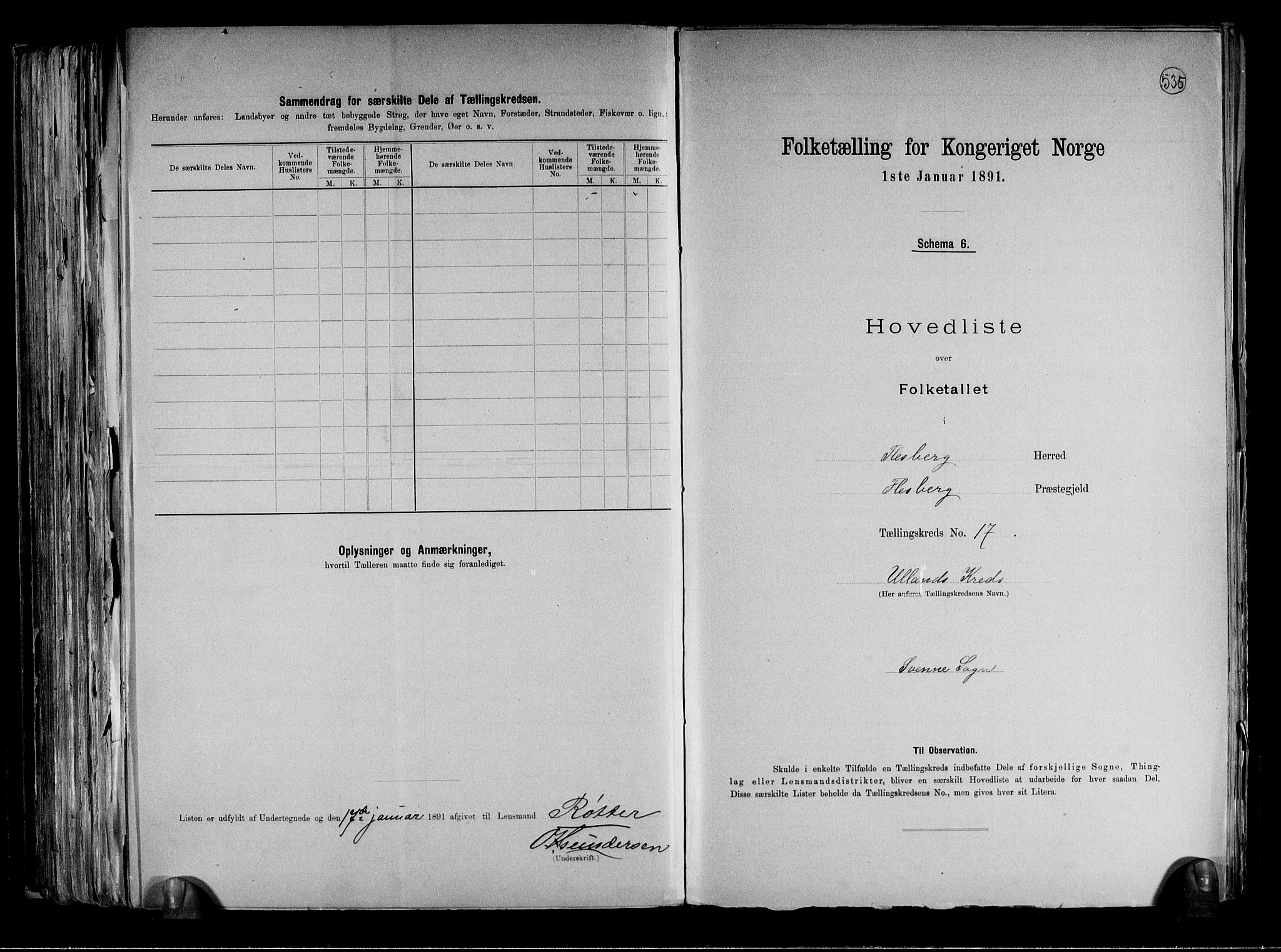 RA, 1891 census for 0631 Flesberg, 1891, p. 40