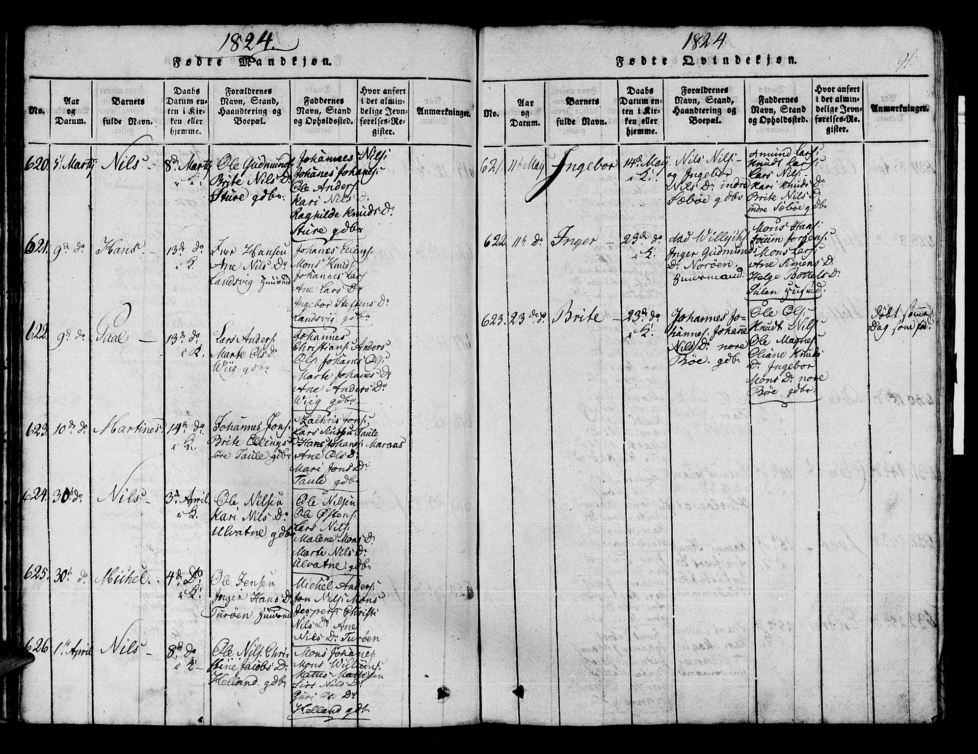 Manger sokneprestembete, AV/SAB-A-76801/H/Haa: Parish register (official) no. A 3, 1816-1824, p. 91