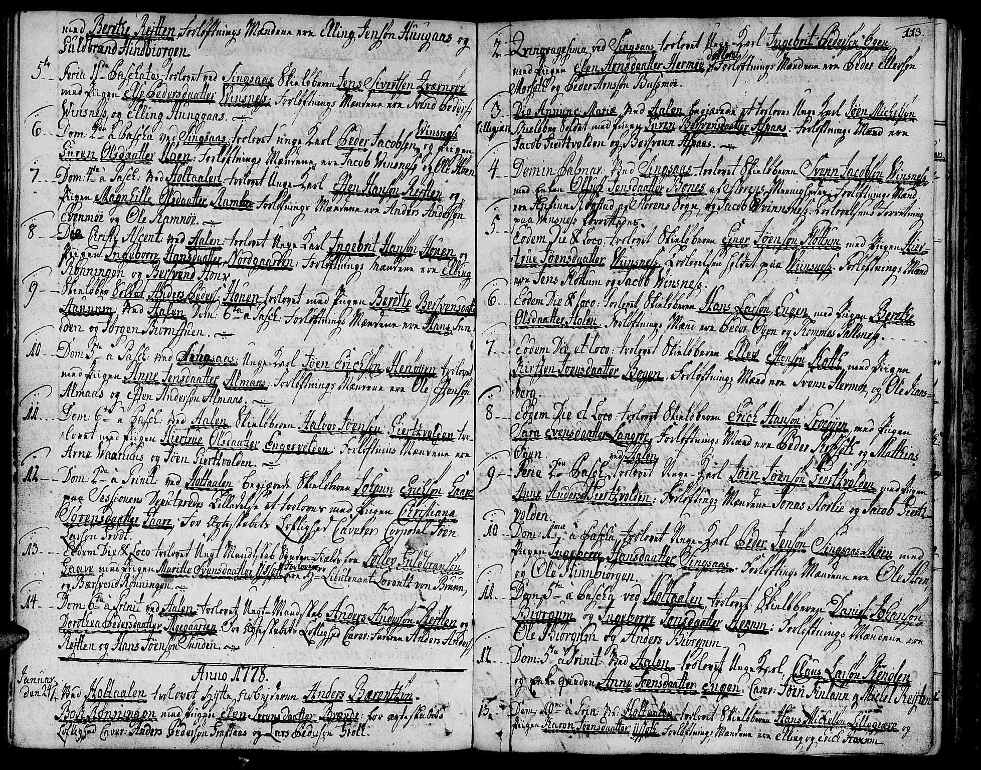 Ministerialprotokoller, klokkerbøker og fødselsregistre - Sør-Trøndelag, SAT/A-1456/685/L0952: Parish register (official) no. 685A01, 1745-1804, p. 113