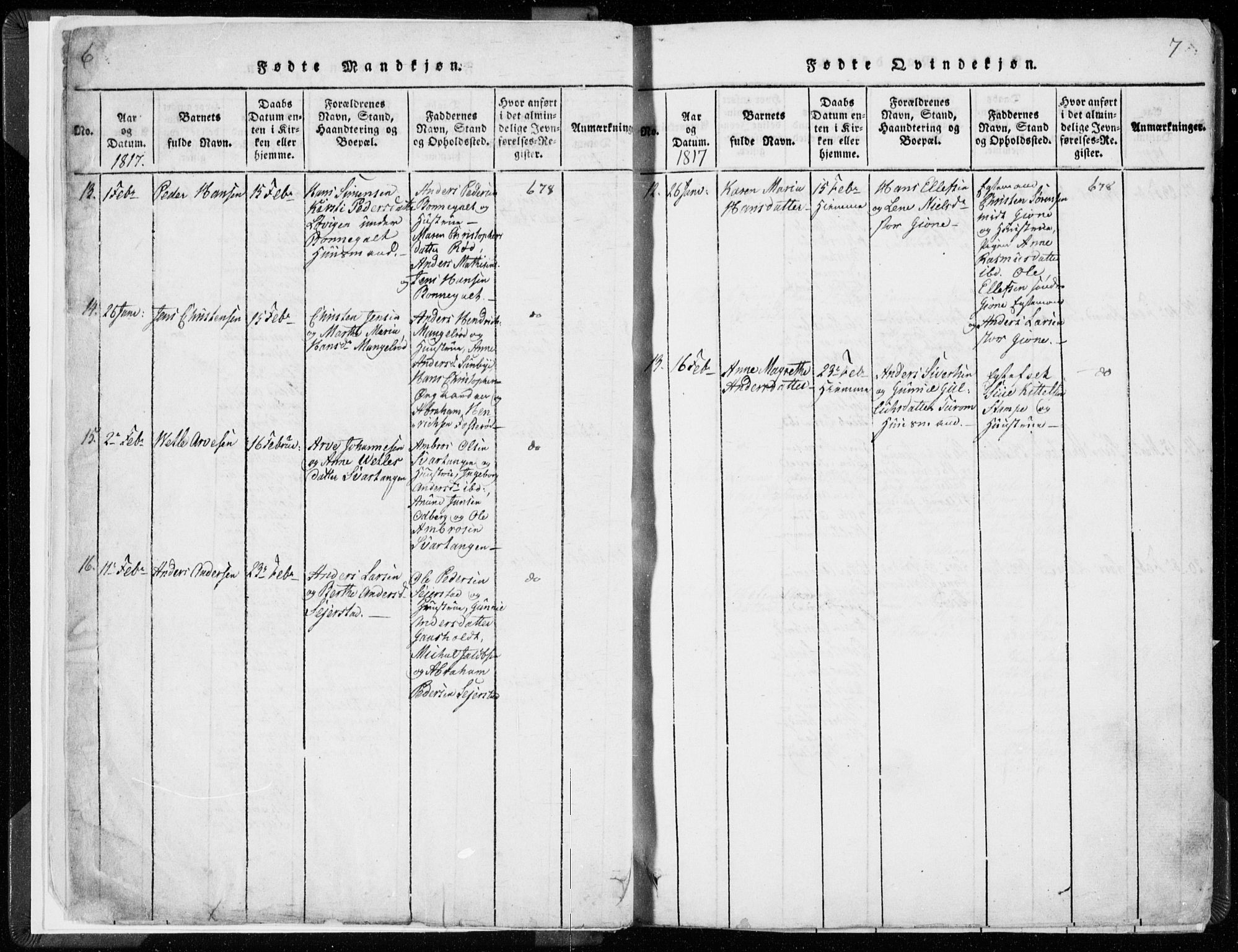 Hedrum kirkebøker, SAKO/A-344/F/Fa/L0004: Parish register (official) no. I 4, 1817-1835, p. 6-7
