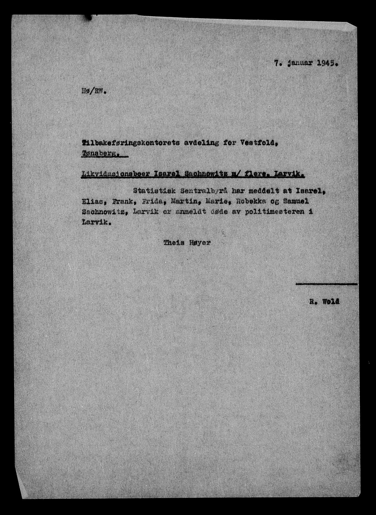 Justisdepartementet, Tilbakeføringskontoret for inndratte formuer, AV/RA-S-1564/H/Hc/Hcd/L1005: --, 1945-1947, p. 45