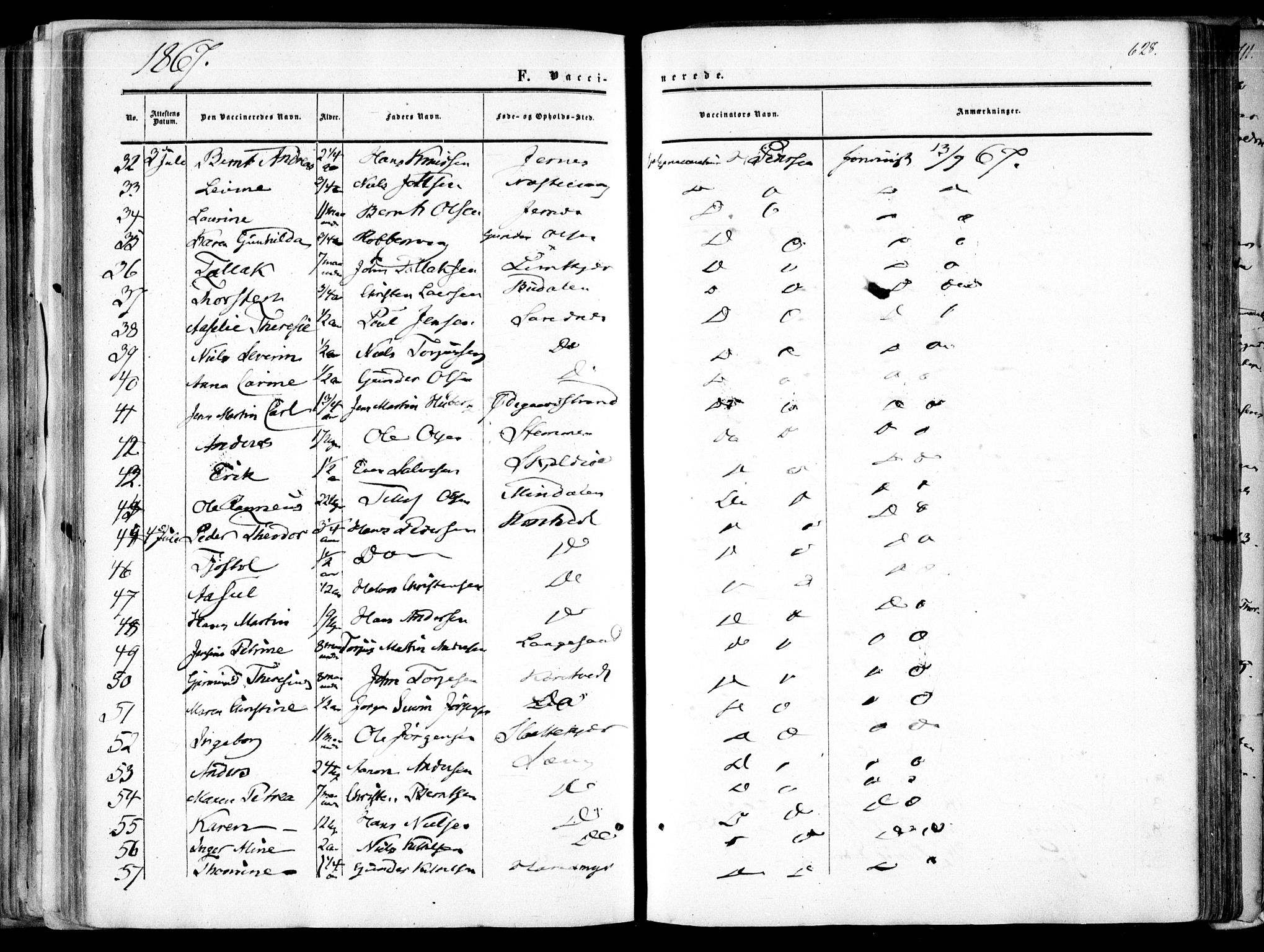 Søndeled sokneprestkontor, SAK/1111-0038/F/Fa/L0003: Parish register (official) no. A 3, 1861-1879, p. 628