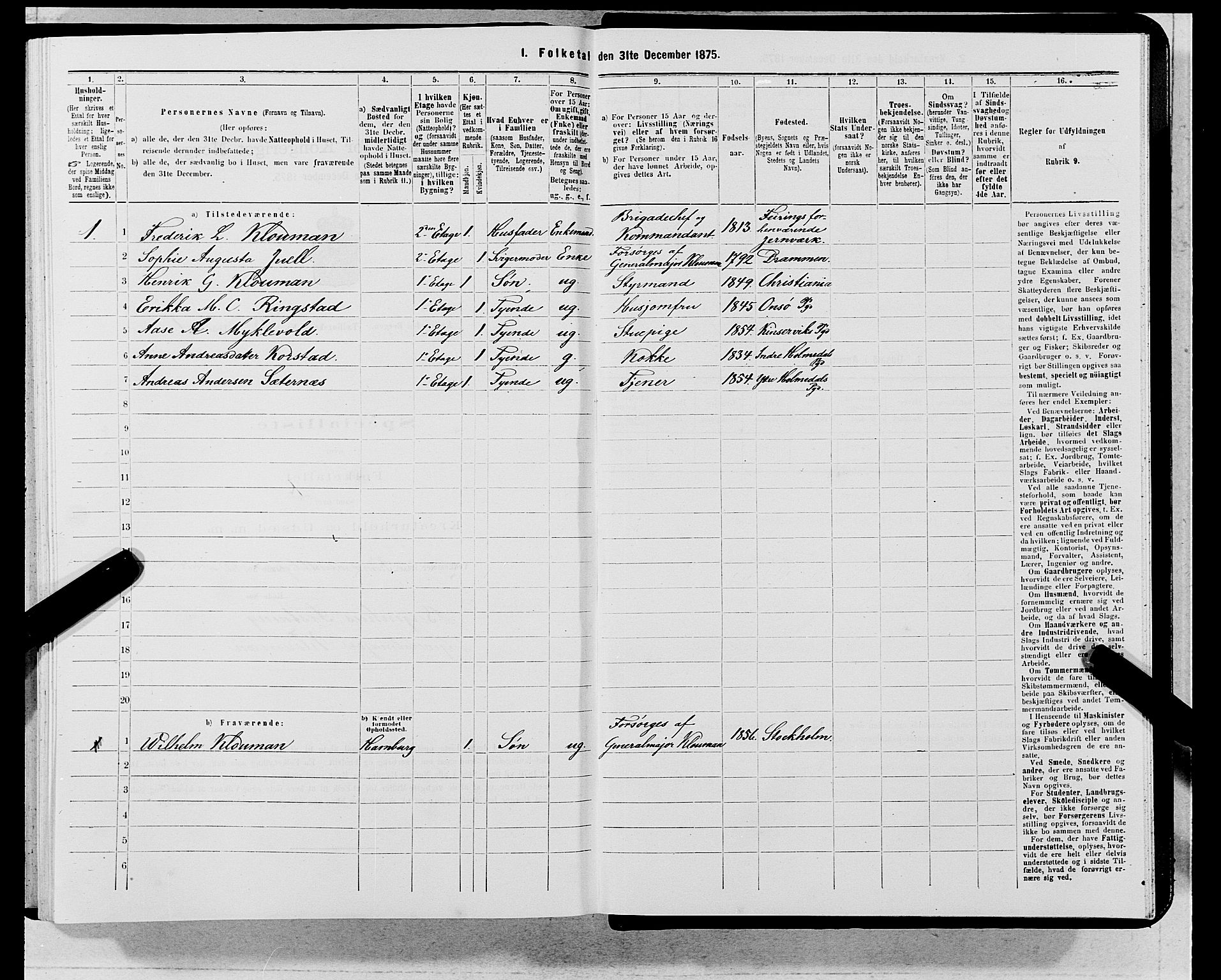 SAB, 1875 census for 1301 Bergen, 1875, p. 6182