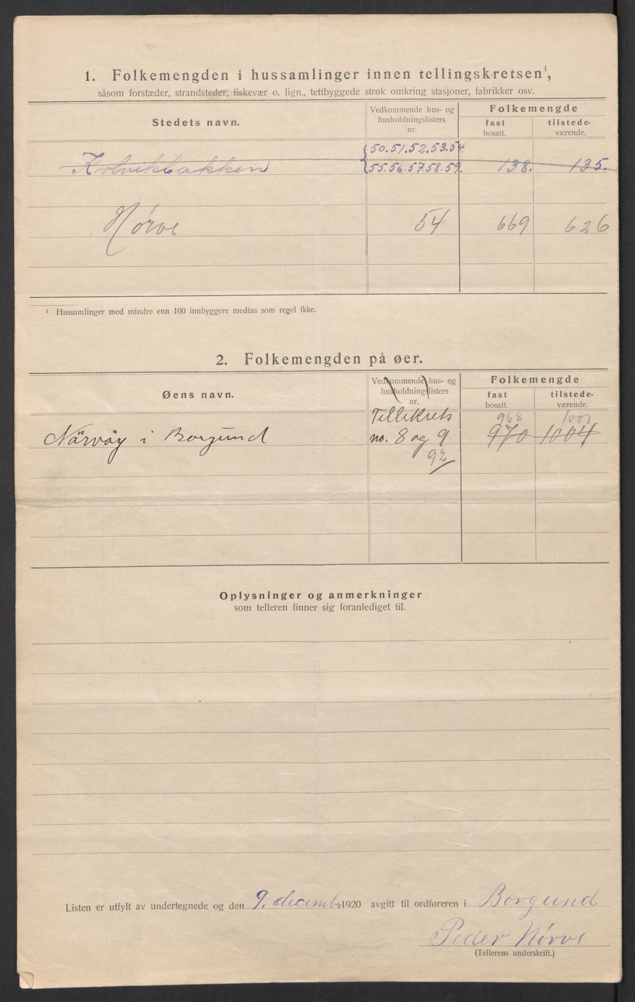 SAT, 1920 census for Borgund, 1920, p. 34