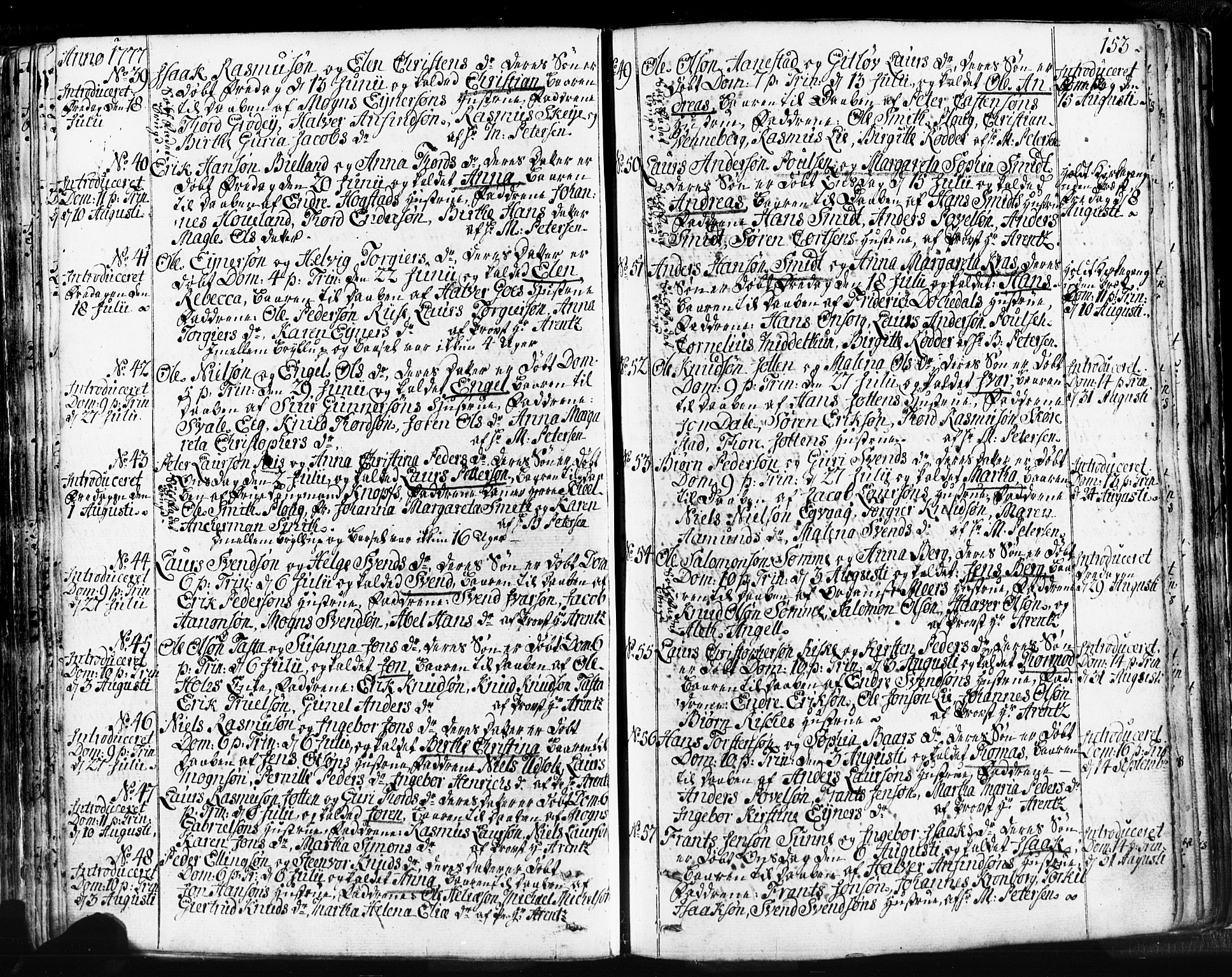 Domkirken sokneprestkontor, SAST/A-101812/001/30/30BB/L0004: Parish register (copy) no. B 4, 1752-1790, p. 153