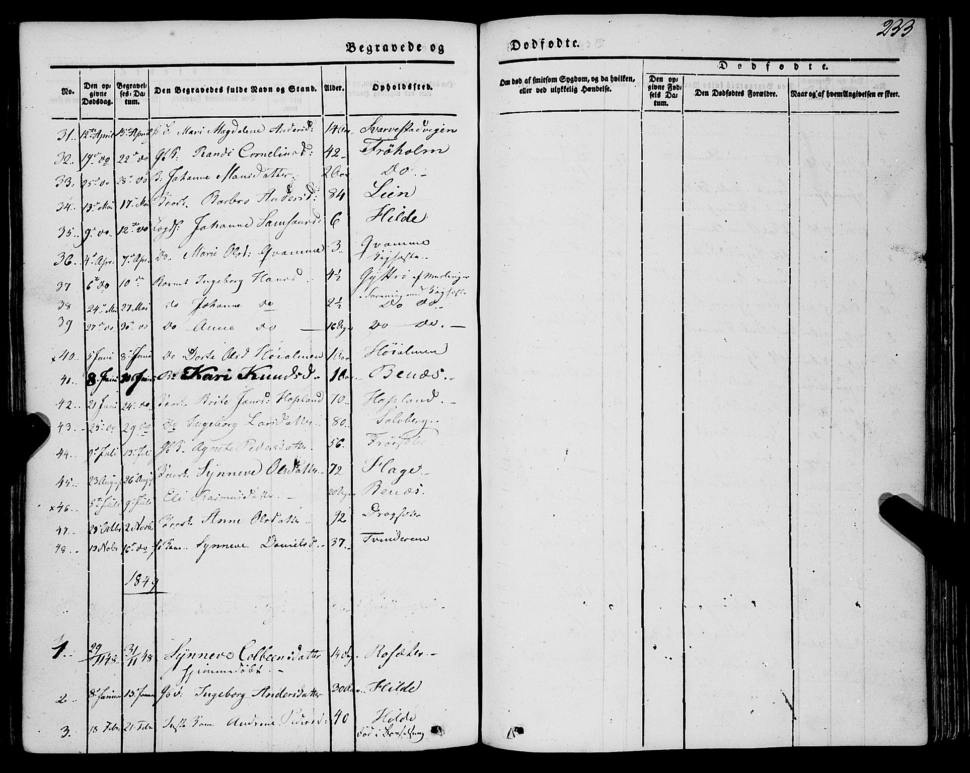 Innvik sokneprestembete, AV/SAB-A-80501: Parish register (official) no. A 5, 1847-1865, p. 233