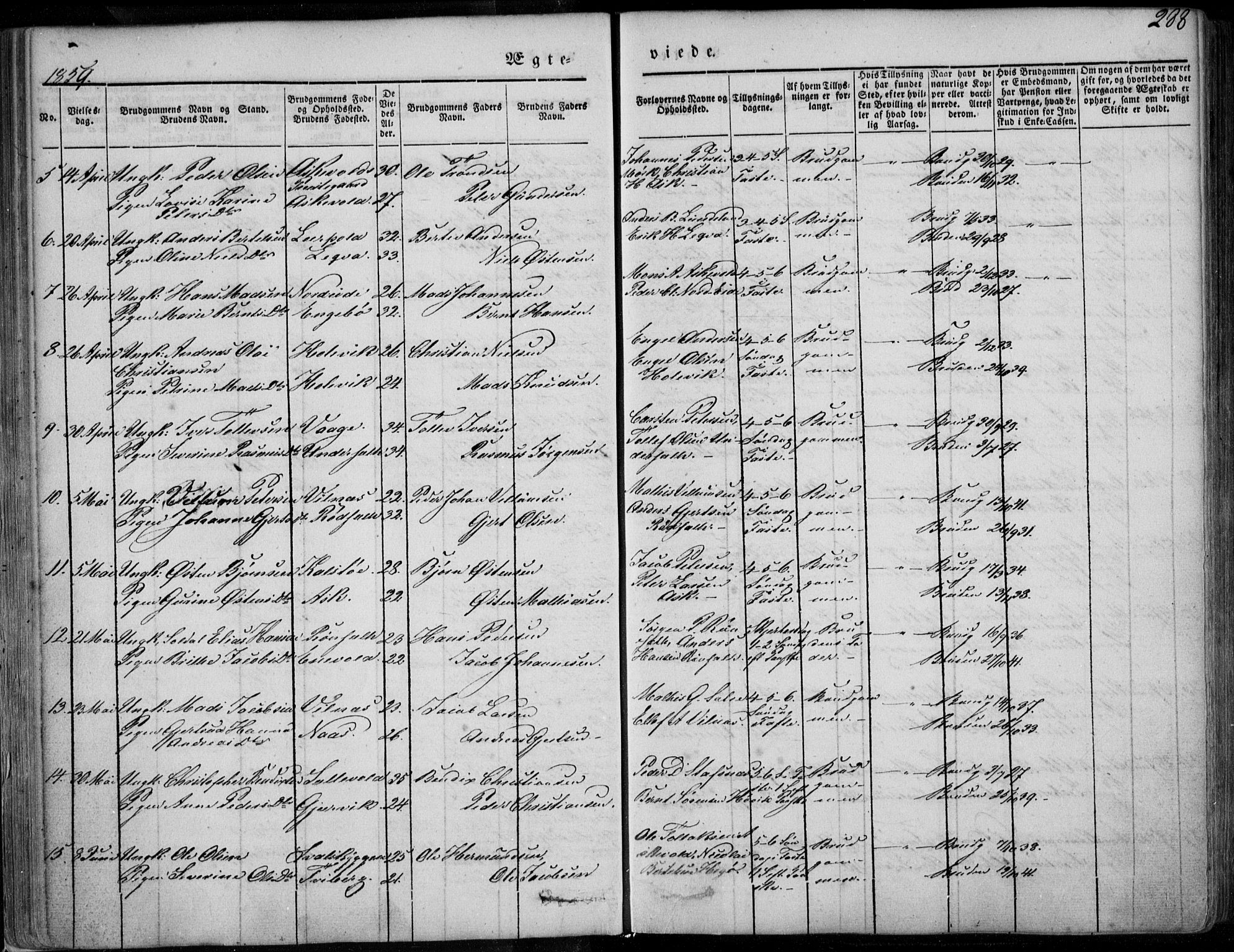 Askvoll sokneprestembete, AV/SAB-A-79501/H/Haa/Haaa/L0011/0002: Parish register (official) no. A 11 II, 1845-1878, p. 288