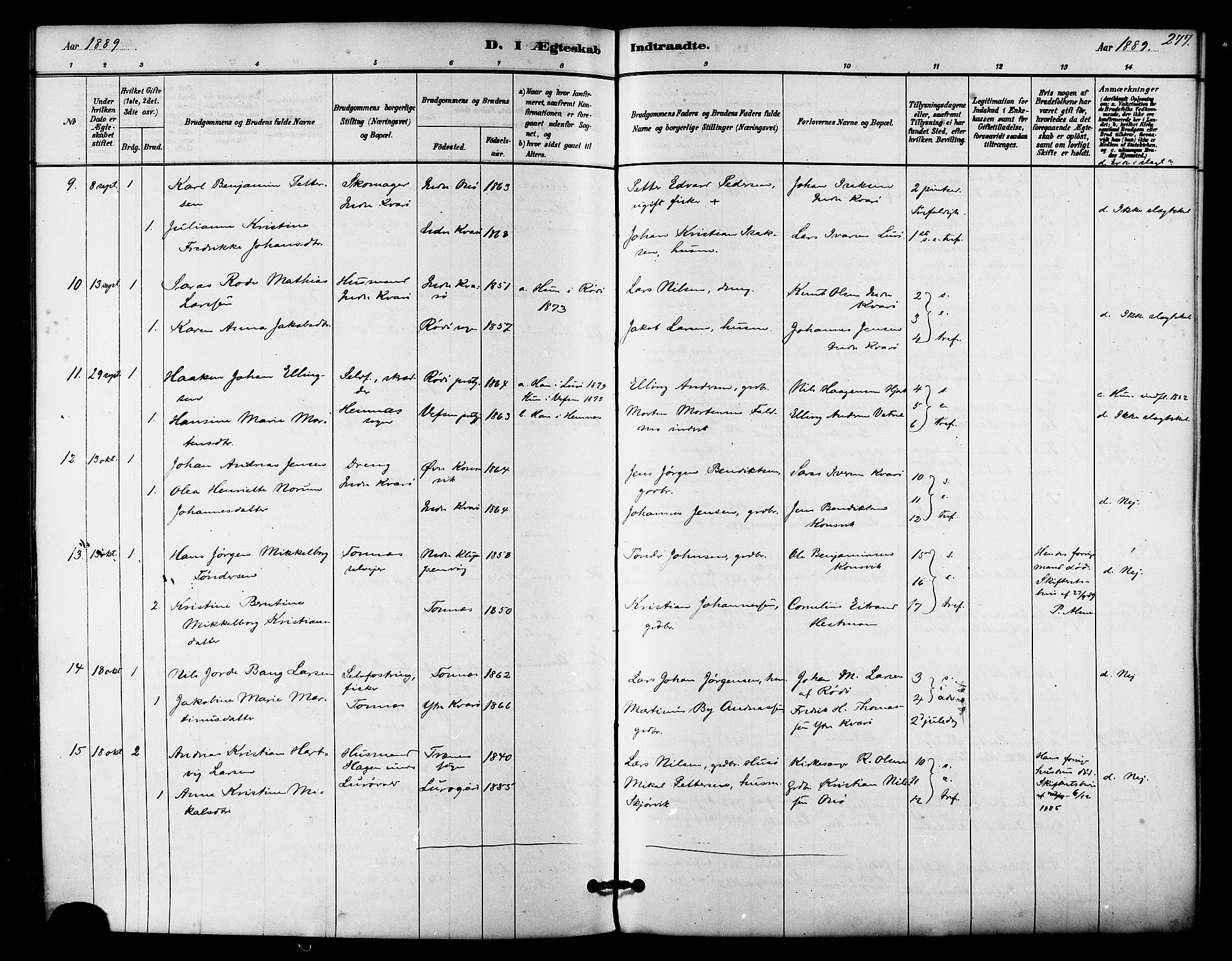 Ministerialprotokoller, klokkerbøker og fødselsregistre - Nordland, AV/SAT-A-1459/839/L0568: Parish register (official) no. 839A05, 1880-1902, p. 277