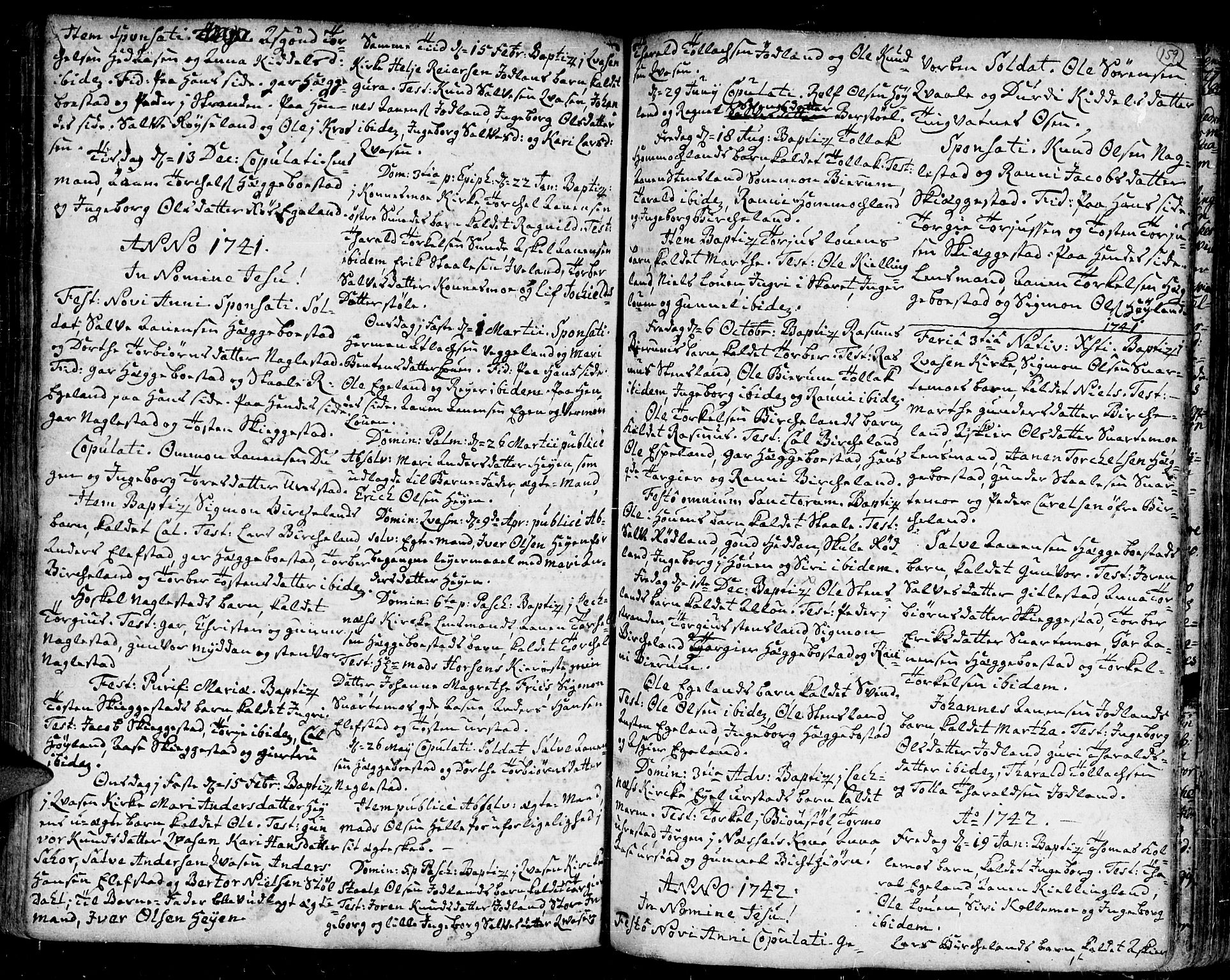 Kvinesdal sokneprestkontor, SAK/1111-0026/F/Fa/Fab/L0001: Parish register (official) no. A 1 /3, 1710-1760, p. 159