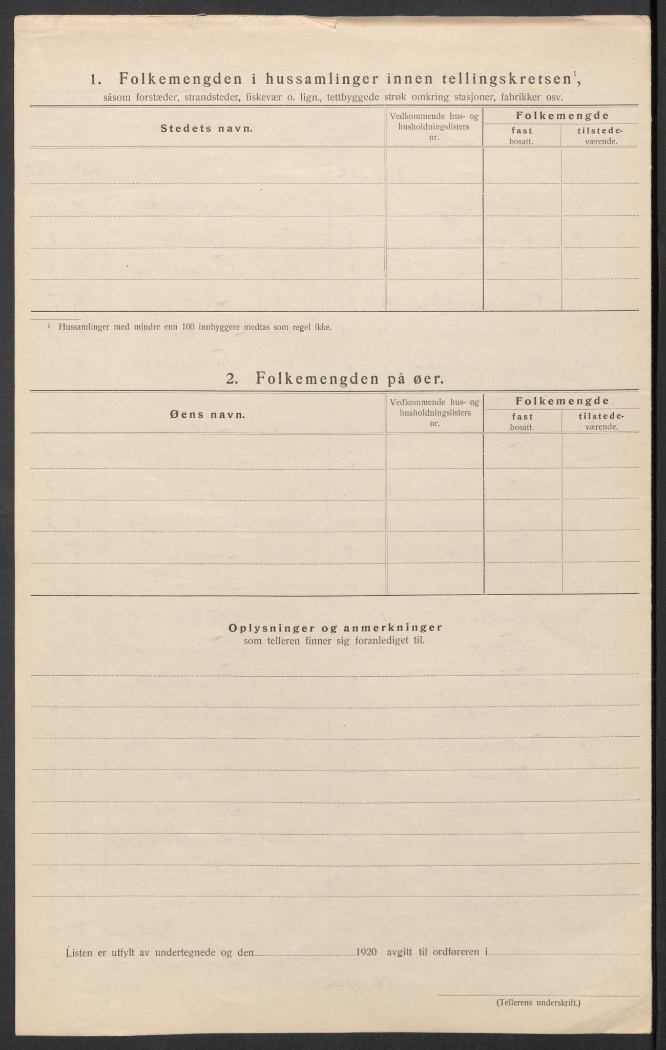 SAT, 1920 census for Flå, 1920, p. 8