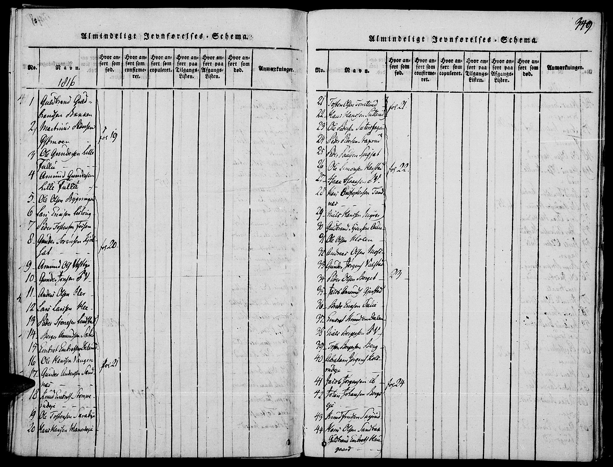 Strøm-Odalen prestekontor, AV/SAH-PREST-028/H/Ha/Haa/L0006: Parish register (official) no. 6, 1814-1850, p. 349