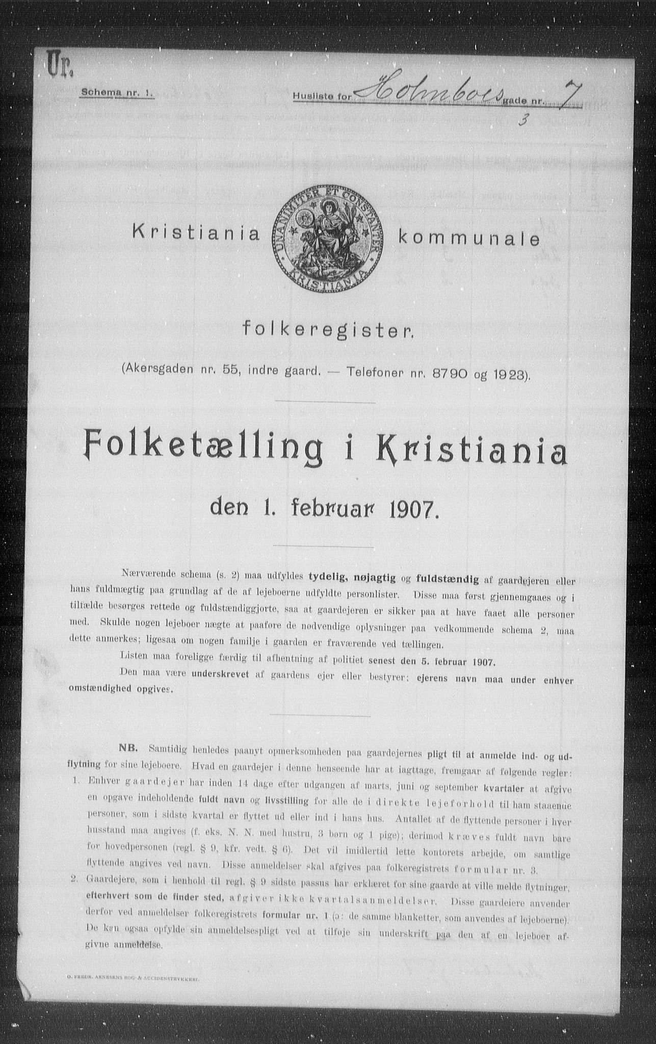 OBA, Municipal Census 1907 for Kristiania, 1907, p. 20966