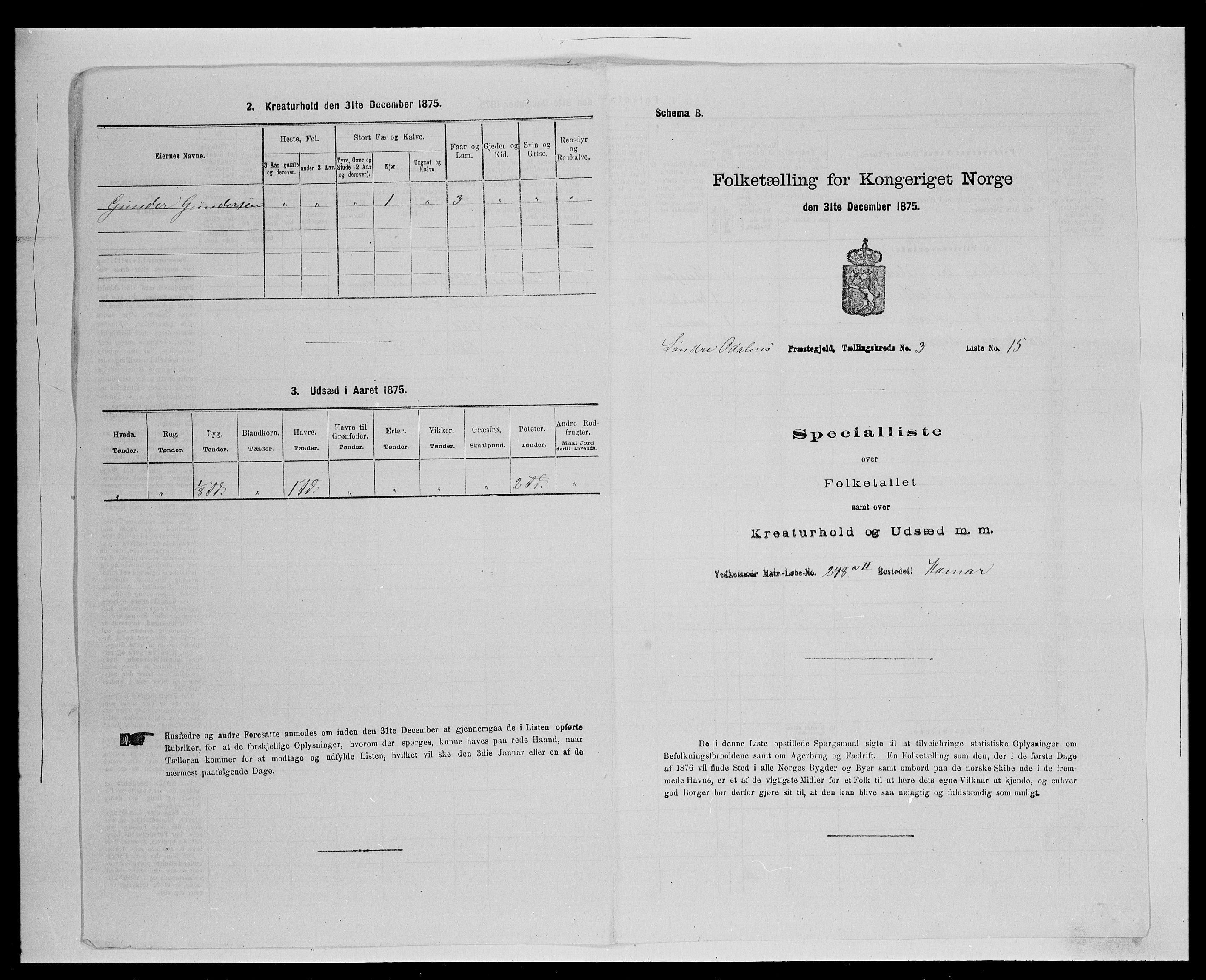 SAH, 1875 census for 0419P Sør-Odal, 1875, p. 410