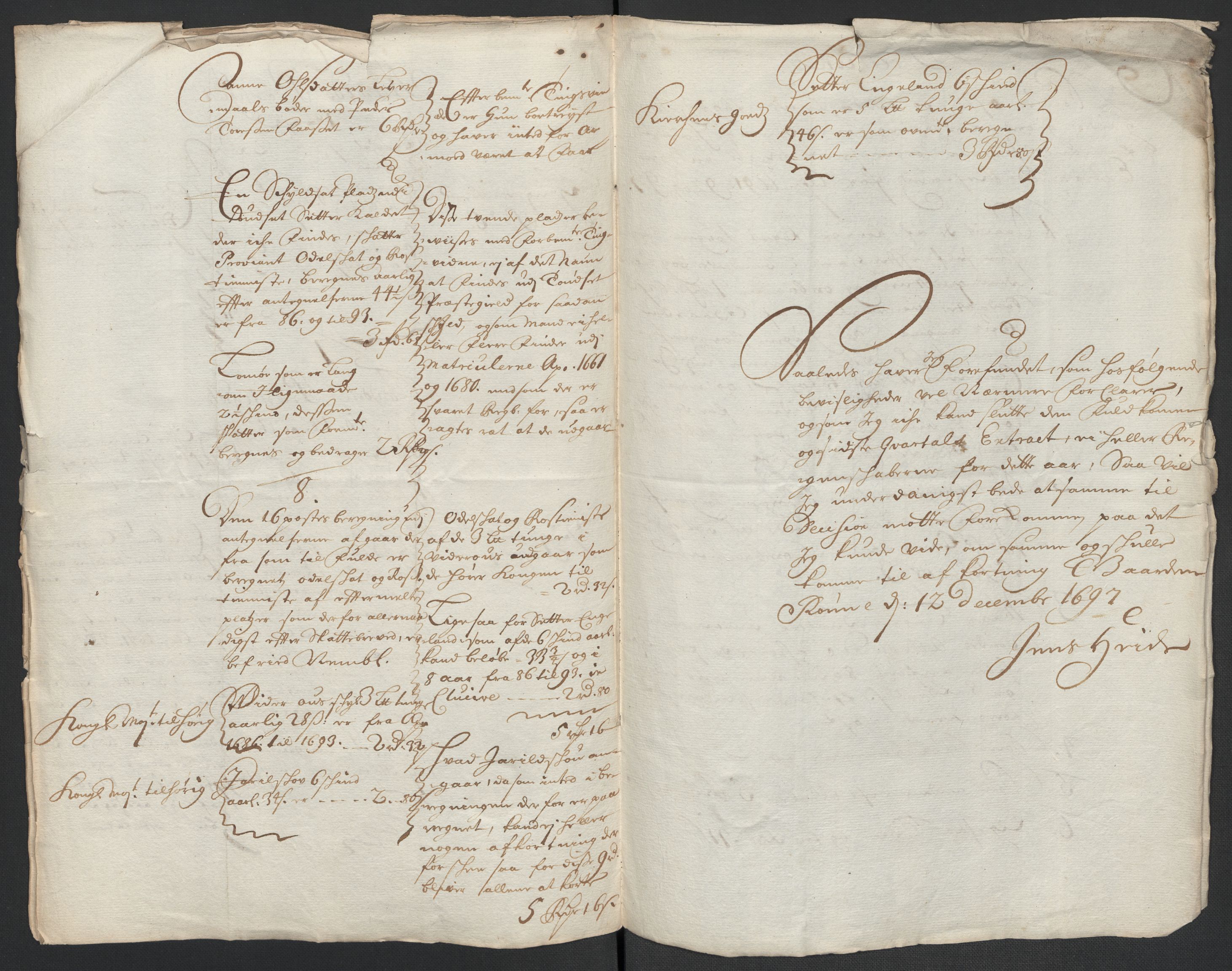 Rentekammeret inntil 1814, Reviderte regnskaper, Fogderegnskap, AV/RA-EA-4092/R13/L0835: Fogderegnskap Solør, Odal og Østerdal, 1697, p. 290