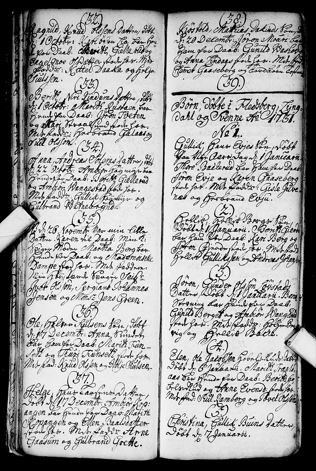 Flesberg kirkebøker, SAKO/A-18/F/Fa/L0002: Parish register (official) no. I 2, 1726-1747