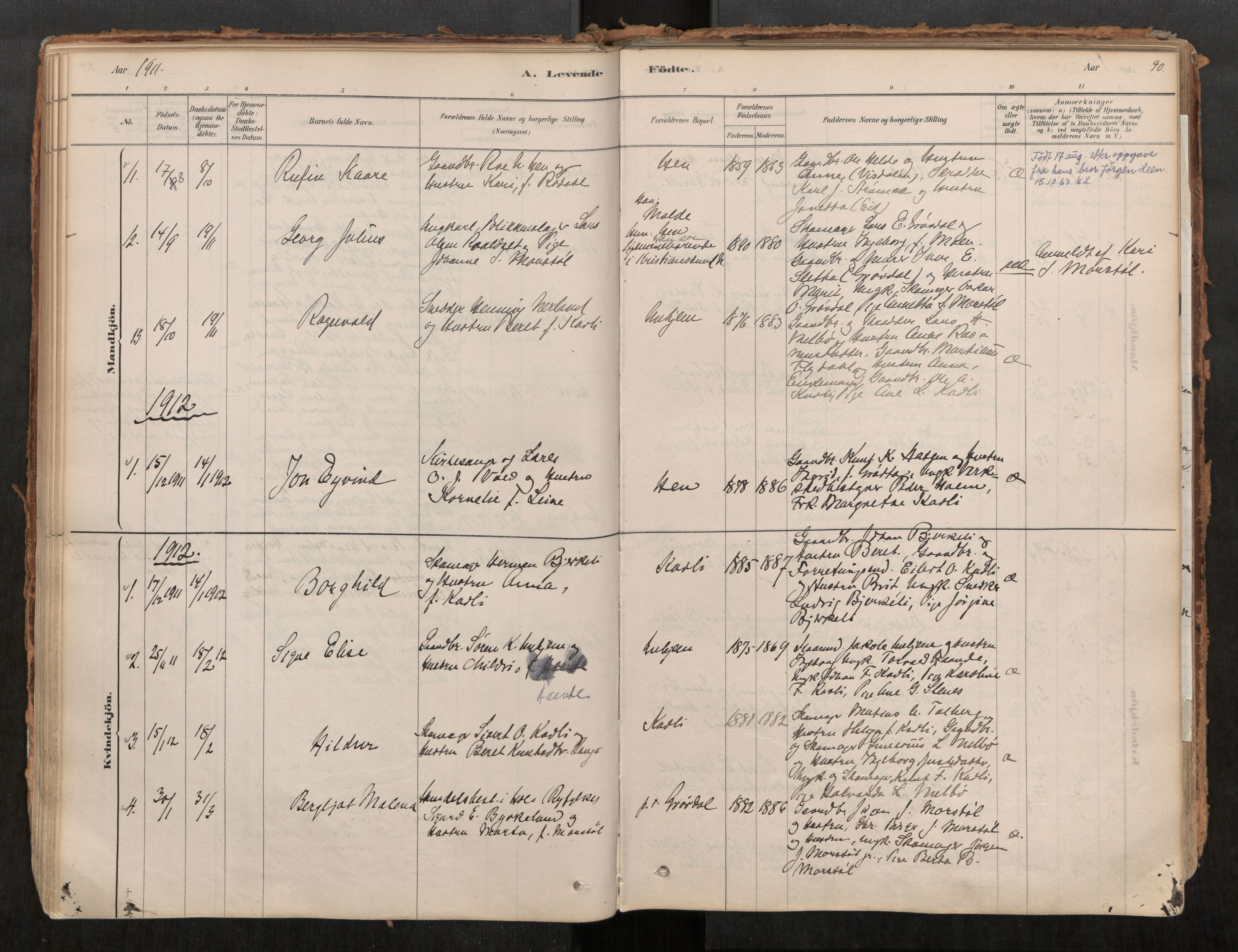 Ministerialprotokoller, klokkerbøker og fødselsregistre - Møre og Romsdal, AV/SAT-A-1454/545/L0594: Parish register (official) no. 545A03, 1878-1920, p. 90