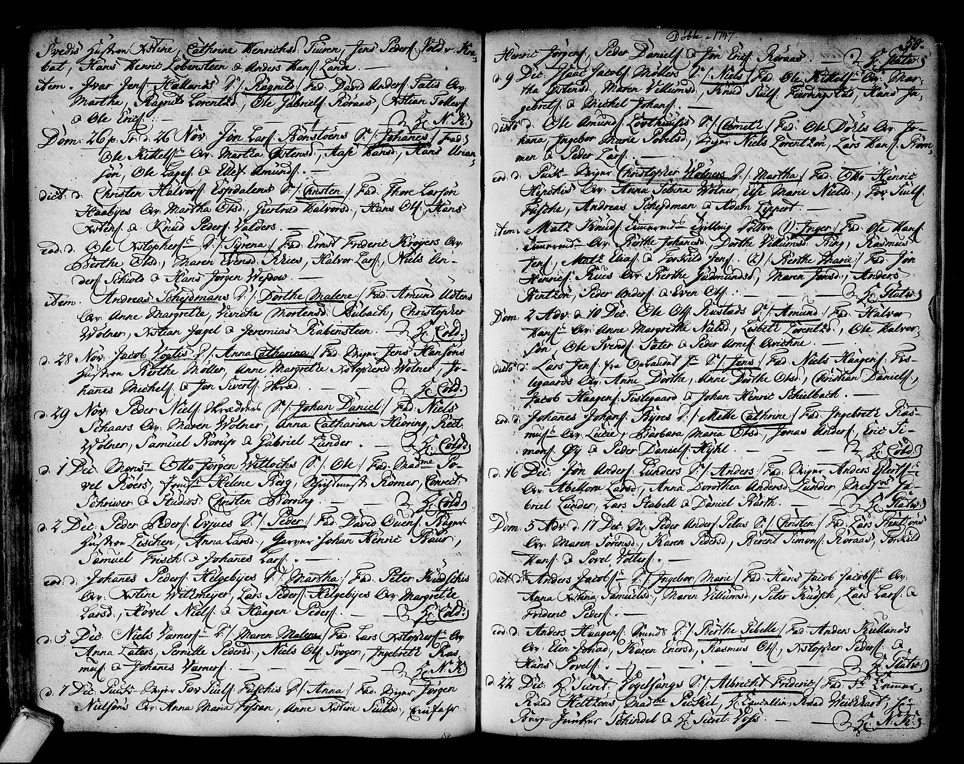 Kongsberg kirkebøker, AV/SAKO-A-22/F/Fa/L0003: Parish register (official) no. I 3, 1744-1755, p. 50