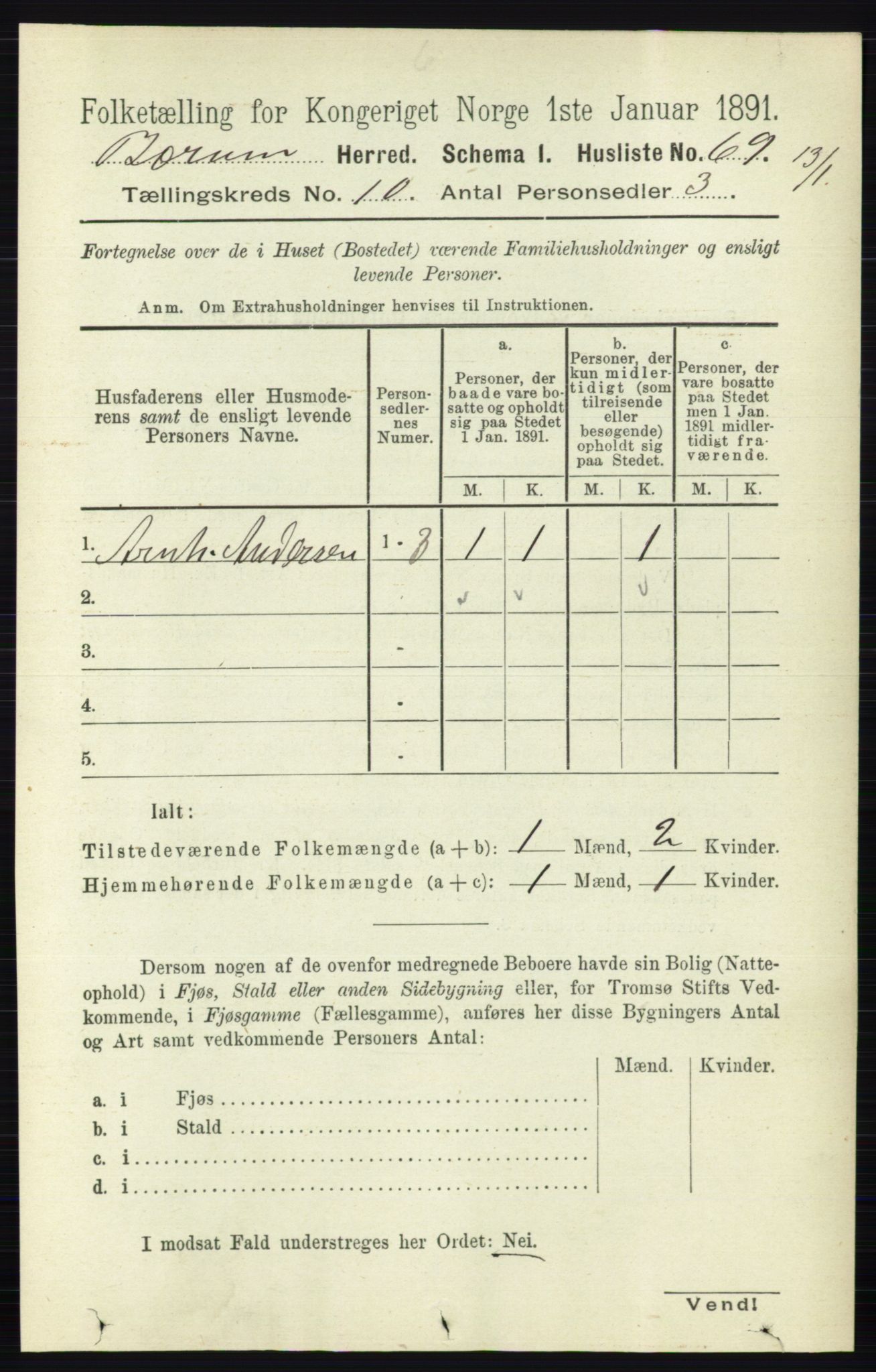 RA, 1891 census for 0219 Bærum, 1891, p. 6353