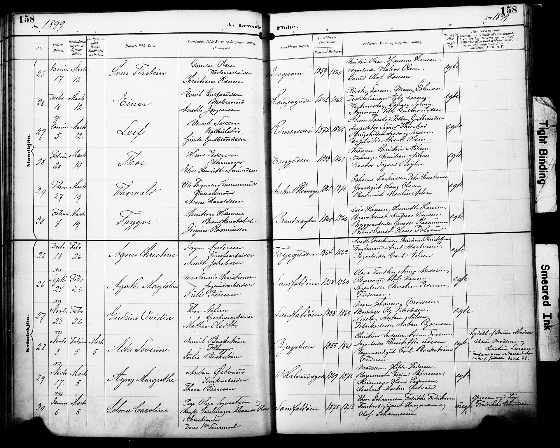 Bragernes kirkebøker, AV/SAKO-A-6/F/Fb/L0008: Parish register (official) no. II 8, 1894-1902, p. 158