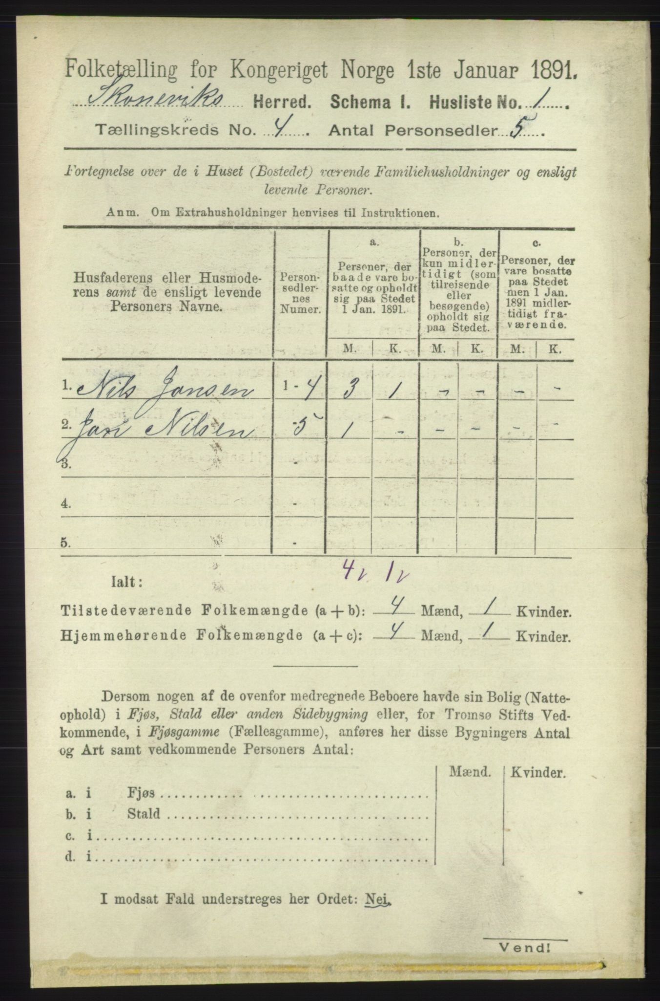 RA, 1891 census for 1212 Skånevik, 1891, p. 780