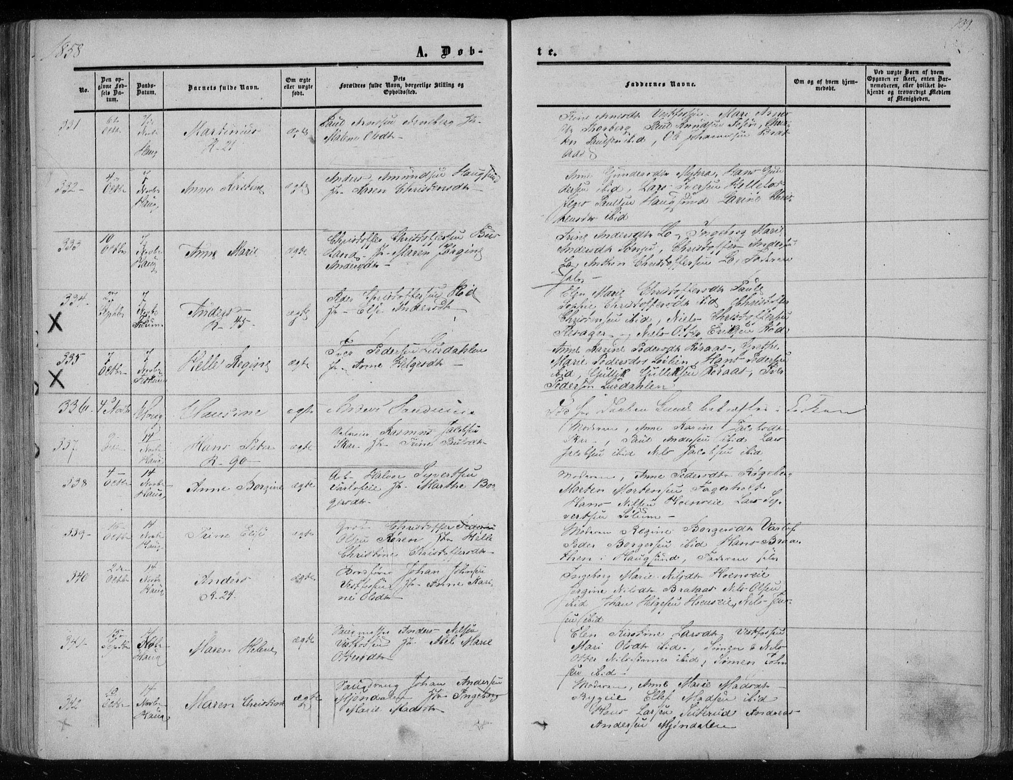 Eiker kirkebøker, AV/SAKO-A-4/F/Fa/L0015a: Parish register (official) no. I 15A, 1854-1860, p. 139