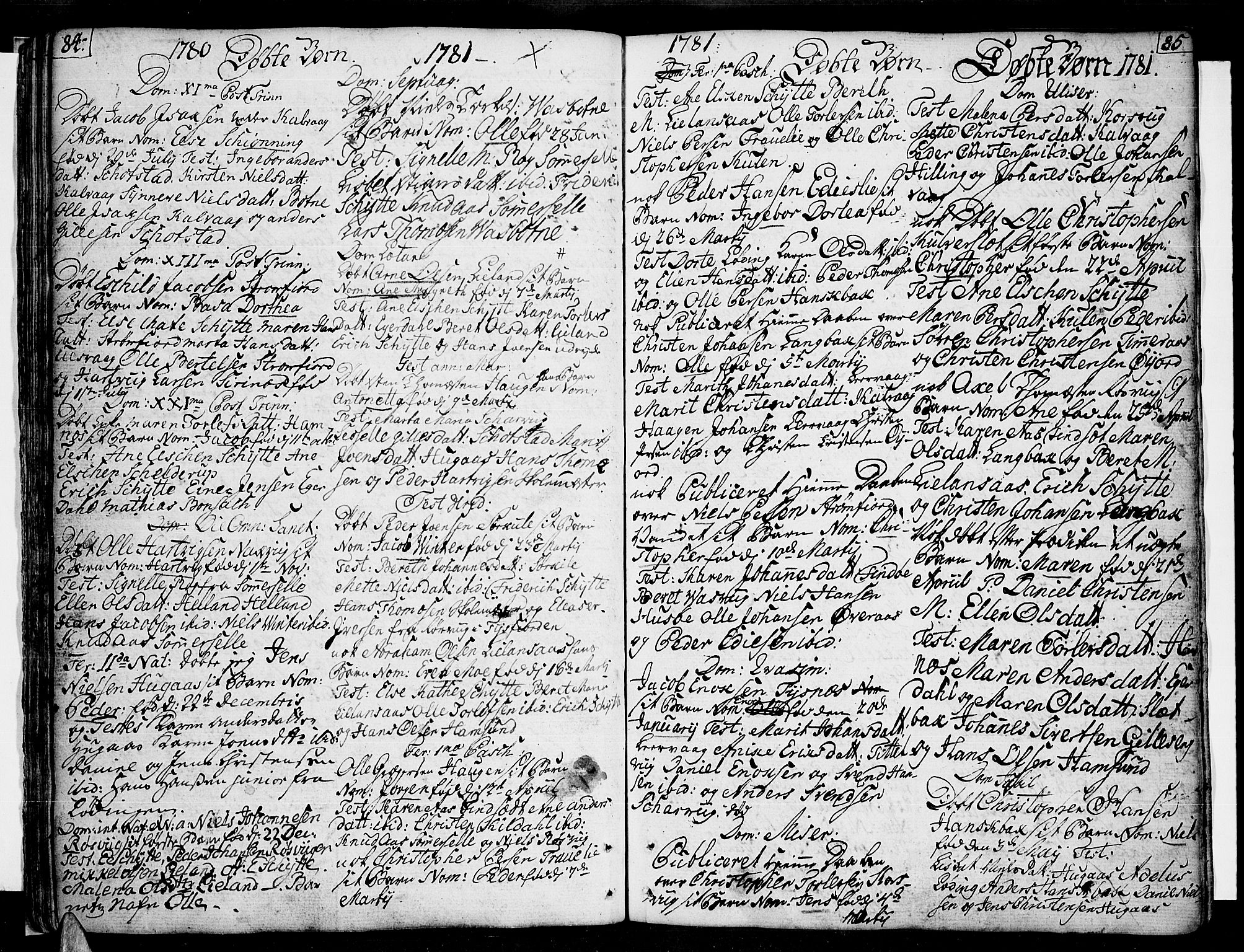 Ministerialprotokoller, klokkerbøker og fødselsregistre - Nordland, AV/SAT-A-1459/859/L0841: Parish register (official) no. 859A01, 1766-1821, p. 84-85