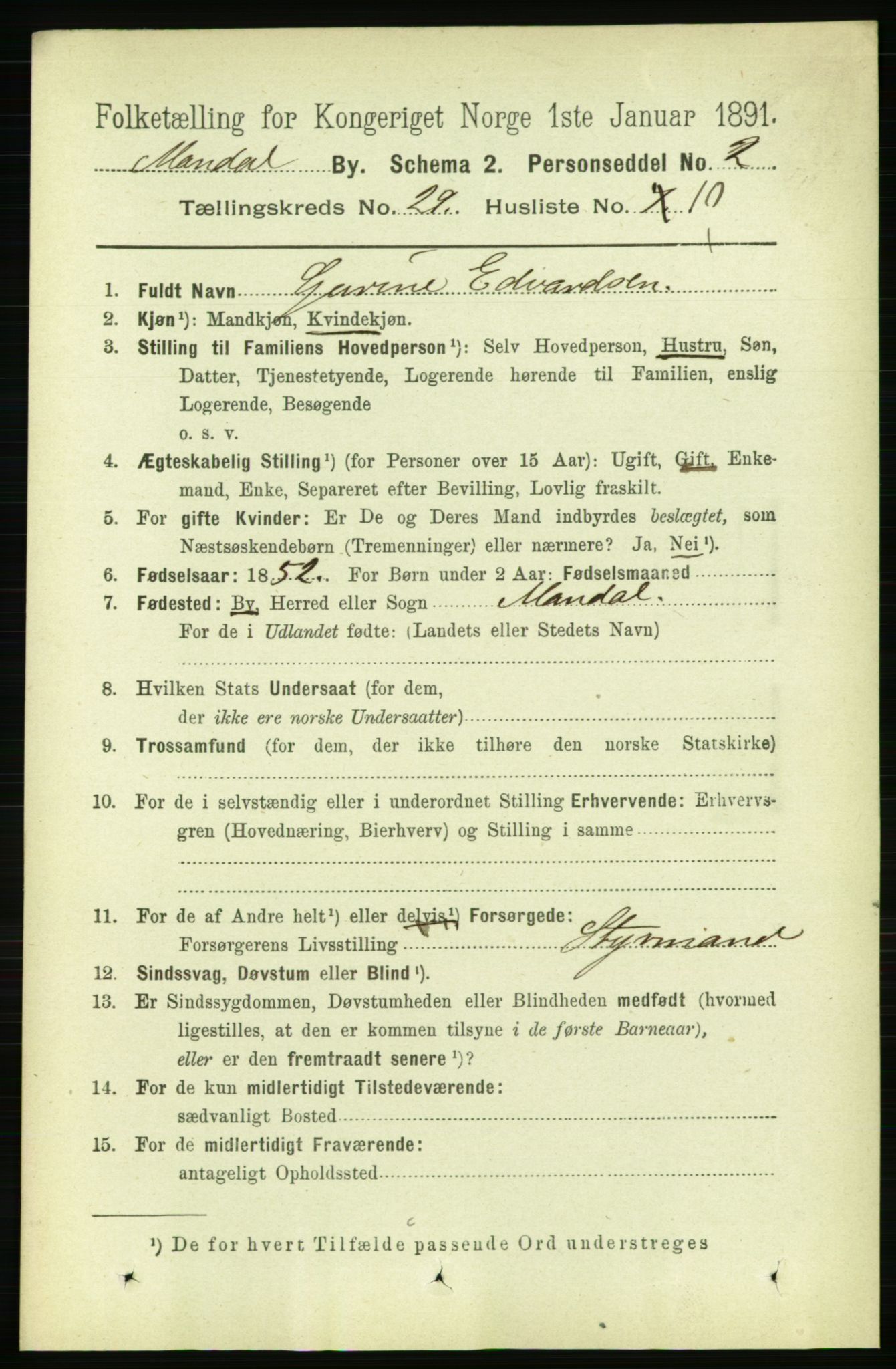 RA, 1891 census for 1002 Mandal, 1891, p. 5161