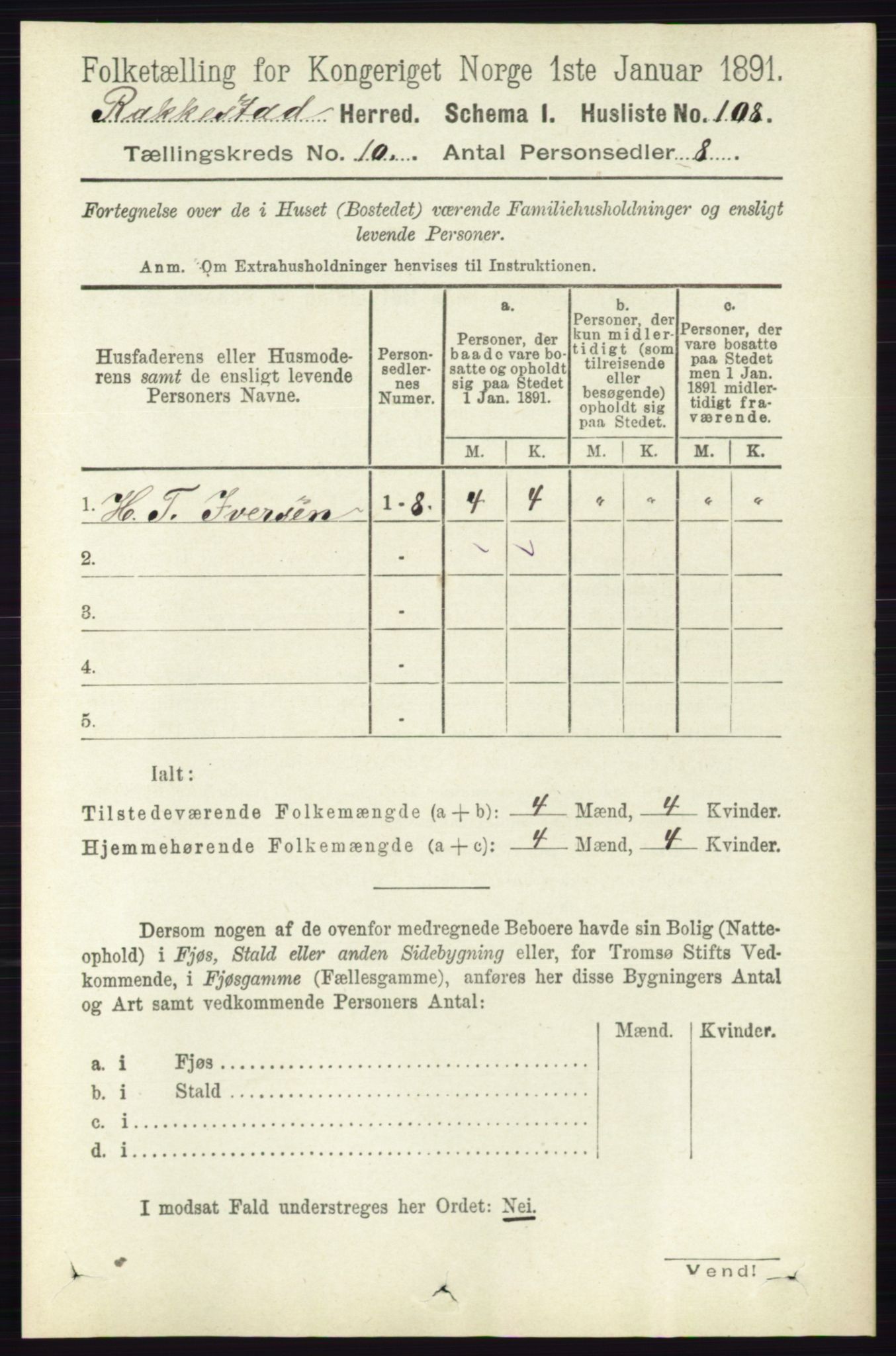 RA, 1891 census for 0128 Rakkestad, 1891, p. 4434