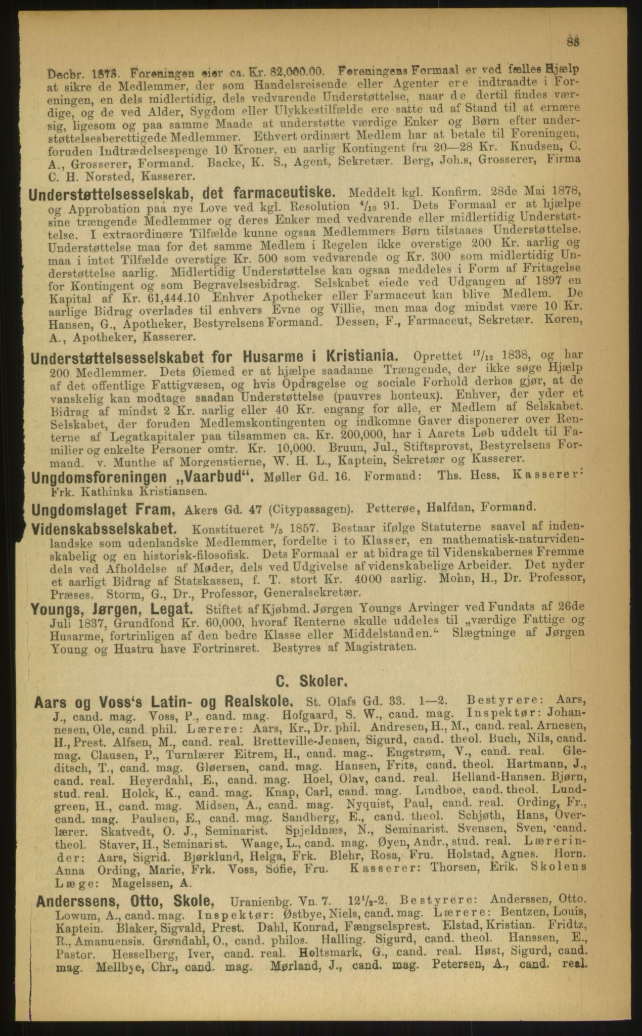Kristiania/Oslo adressebok, PUBL/-, 1899, p. 83