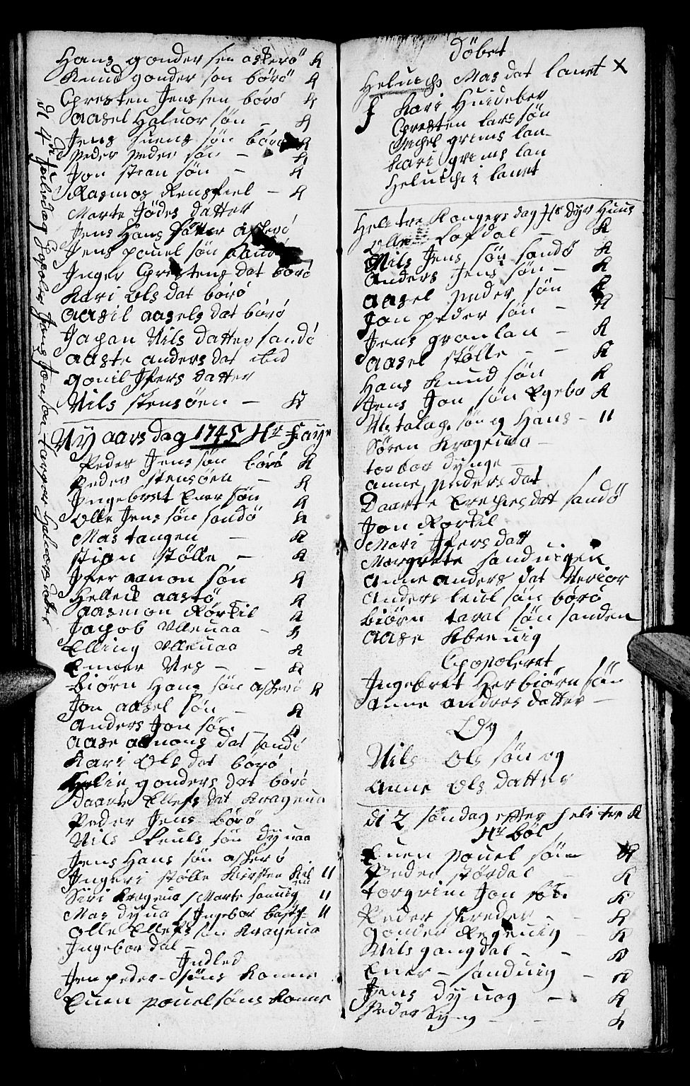 Dypvåg sokneprestkontor, AV/SAK-1111-0007/F/Fb/Fba/L0005: Parish register (copy) no. B 5, 1732-1746, p. 164