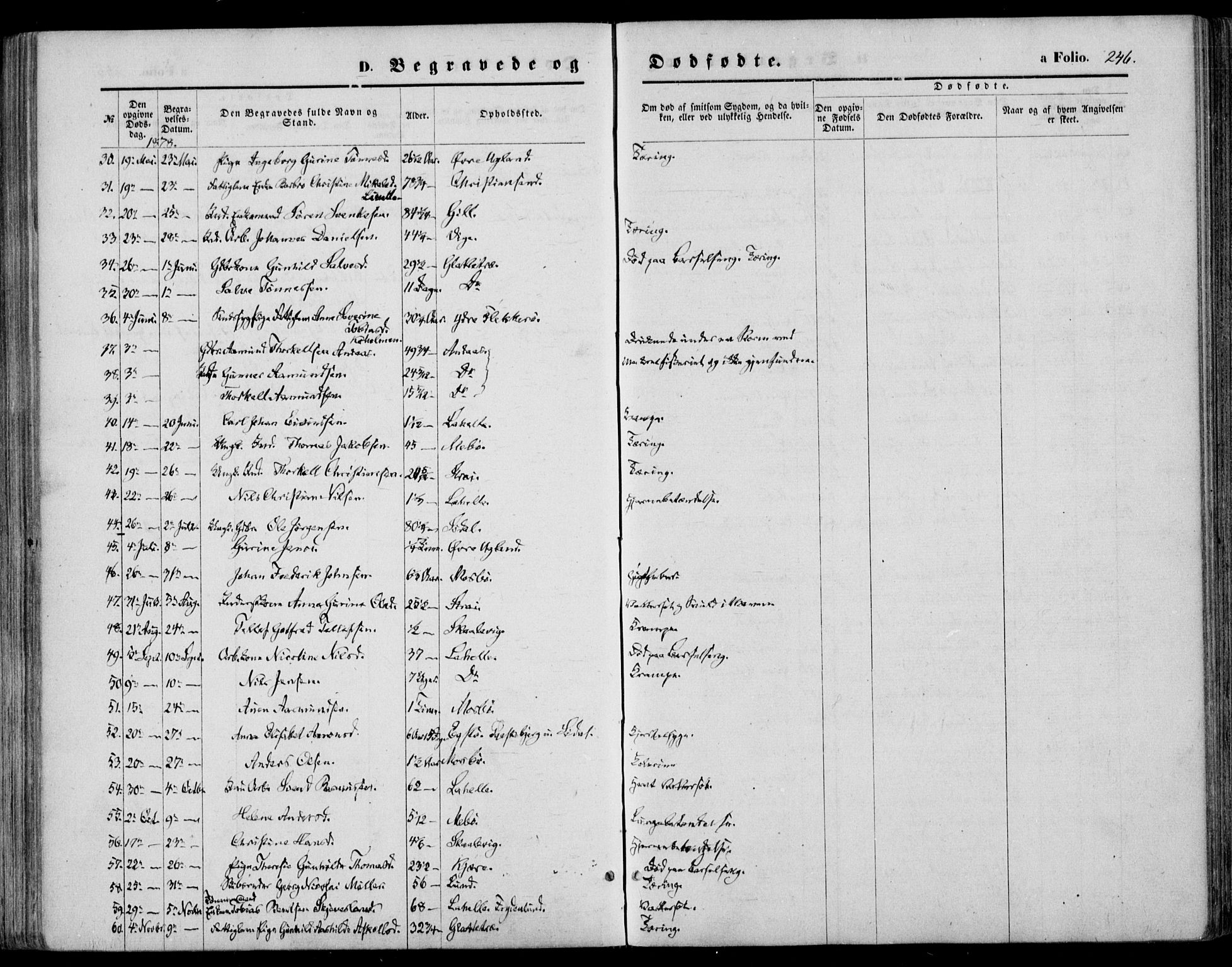 Oddernes sokneprestkontor, AV/SAK-1111-0033/F/Fa/Faa/L0008: Parish register (official) no. A 8, 1864-1880, p. 246