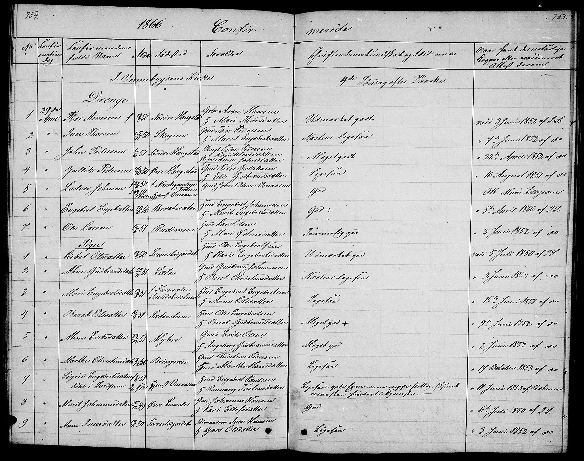 Ringebu prestekontor, AV/SAH-PREST-082/H/Ha/Hab/L0003: Parish register (copy) no. 3, 1854-1866, p. 754-755