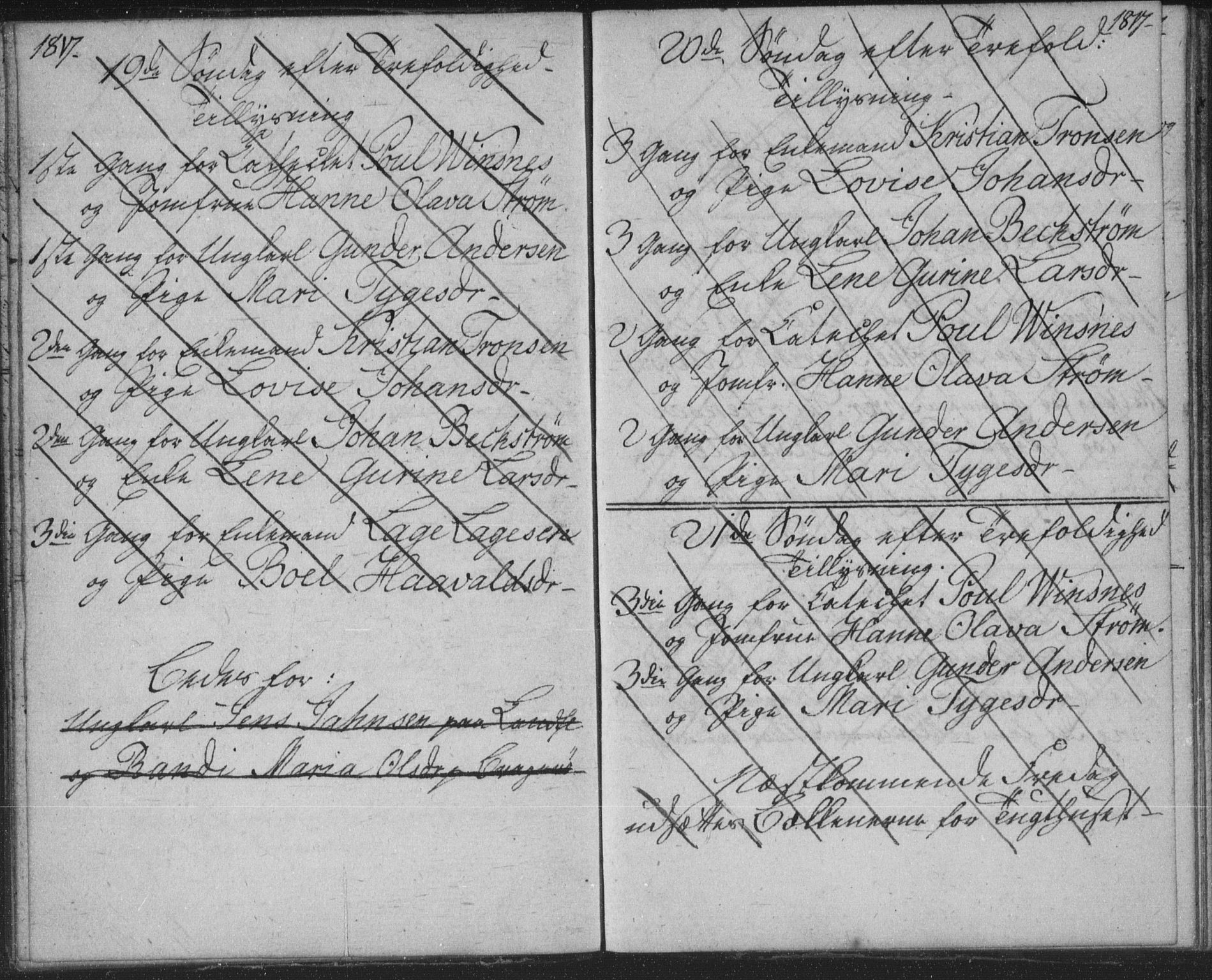 Bragernes kirkebøker, AV/SAKO-A-6/H/Ha/L0001: Banns register no. 1, 1817-1831