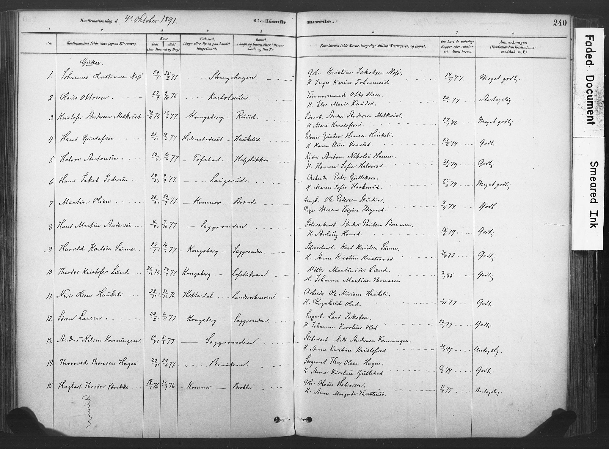 Sandsvær kirkebøker, SAKO/A-244/F/Fd/L0001: Parish register (official) no. IV 1, 1878-1906, p. 240