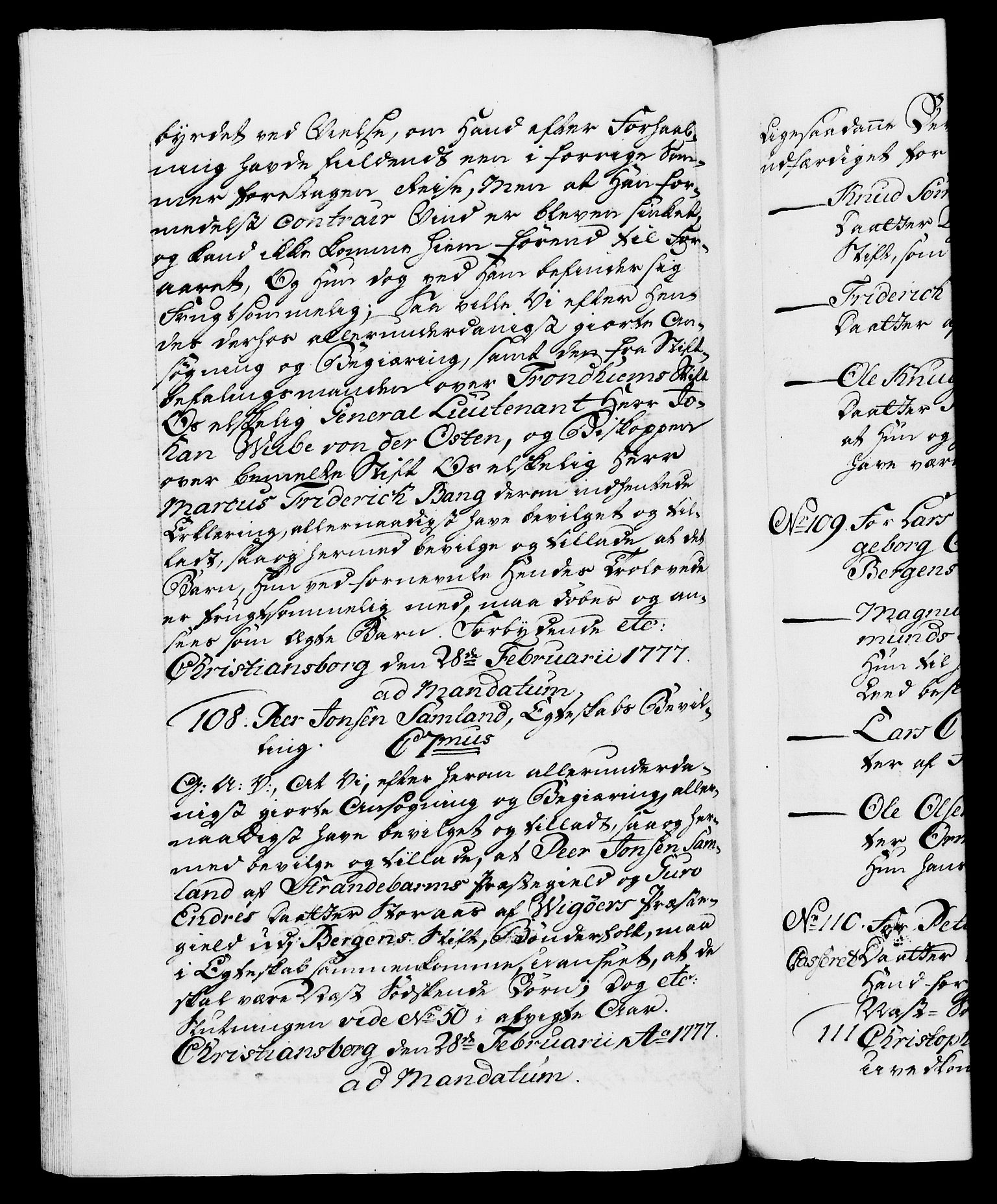 Danske Kanselli 1572-1799, AV/RA-EA-3023/F/Fc/Fca/Fcaa/L0047: Norske registre, 1776-1778, p. 426b