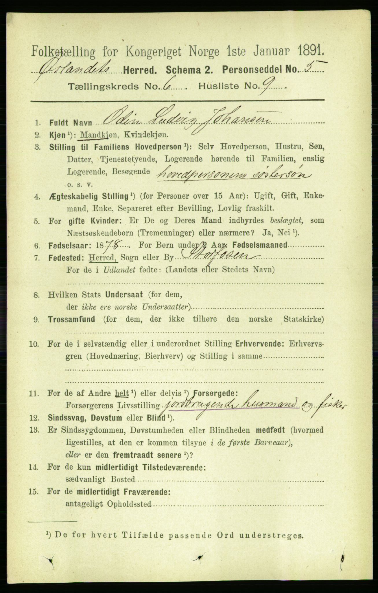 RA, 1891 census for 1621 Ørland, 1891, p. 1904