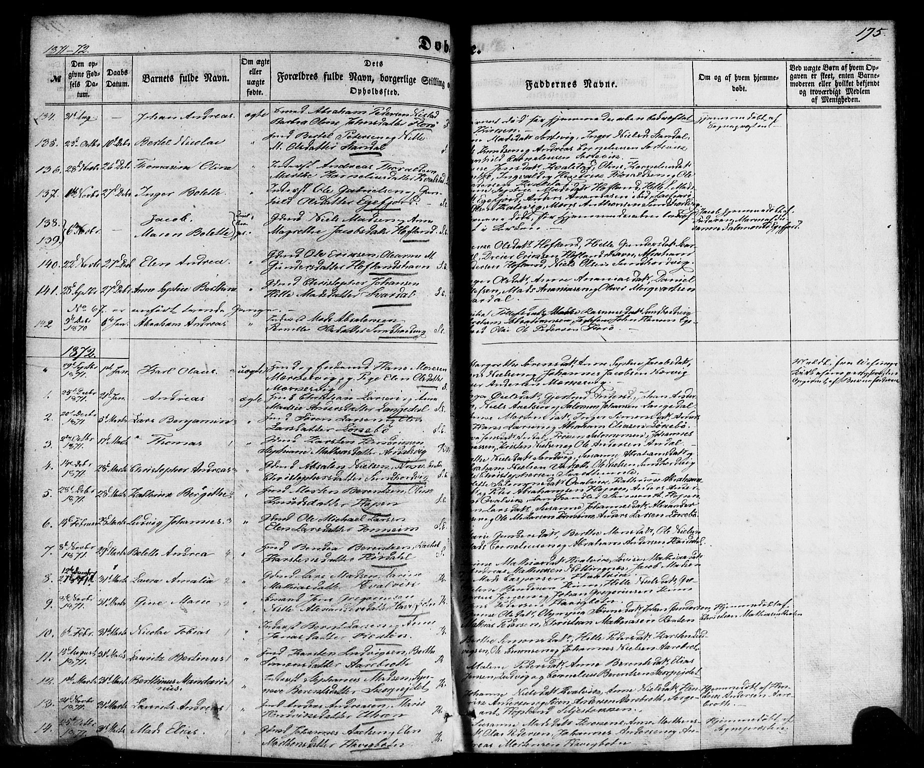 Kinn sokneprestembete, SAB/A-80801/H/Haa/Haaa/L0006: Parish register (official) no. A 6, 1857-1885, p. 175