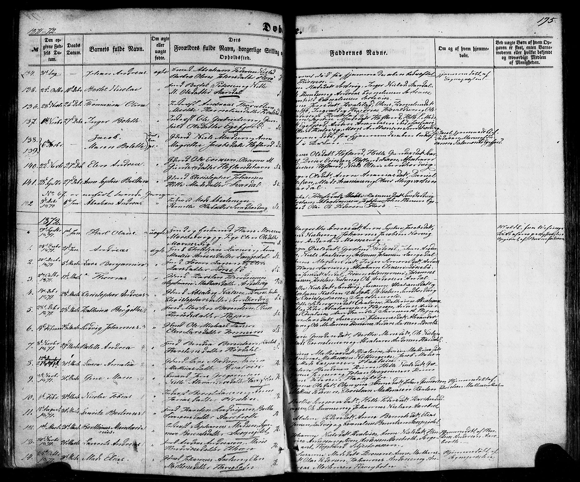Kinn sokneprestembete, AV/SAB-A-80801/H/Haa/Haaa/L0006: Parish register (official) no. A 6, 1857-1885, p. 175
