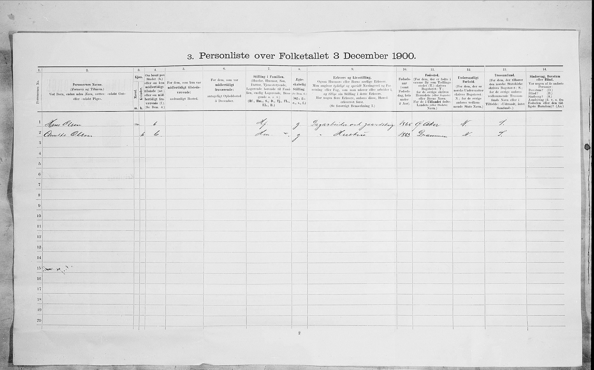 SAO, 1900 census for Kristiania, 1900, p. 93503