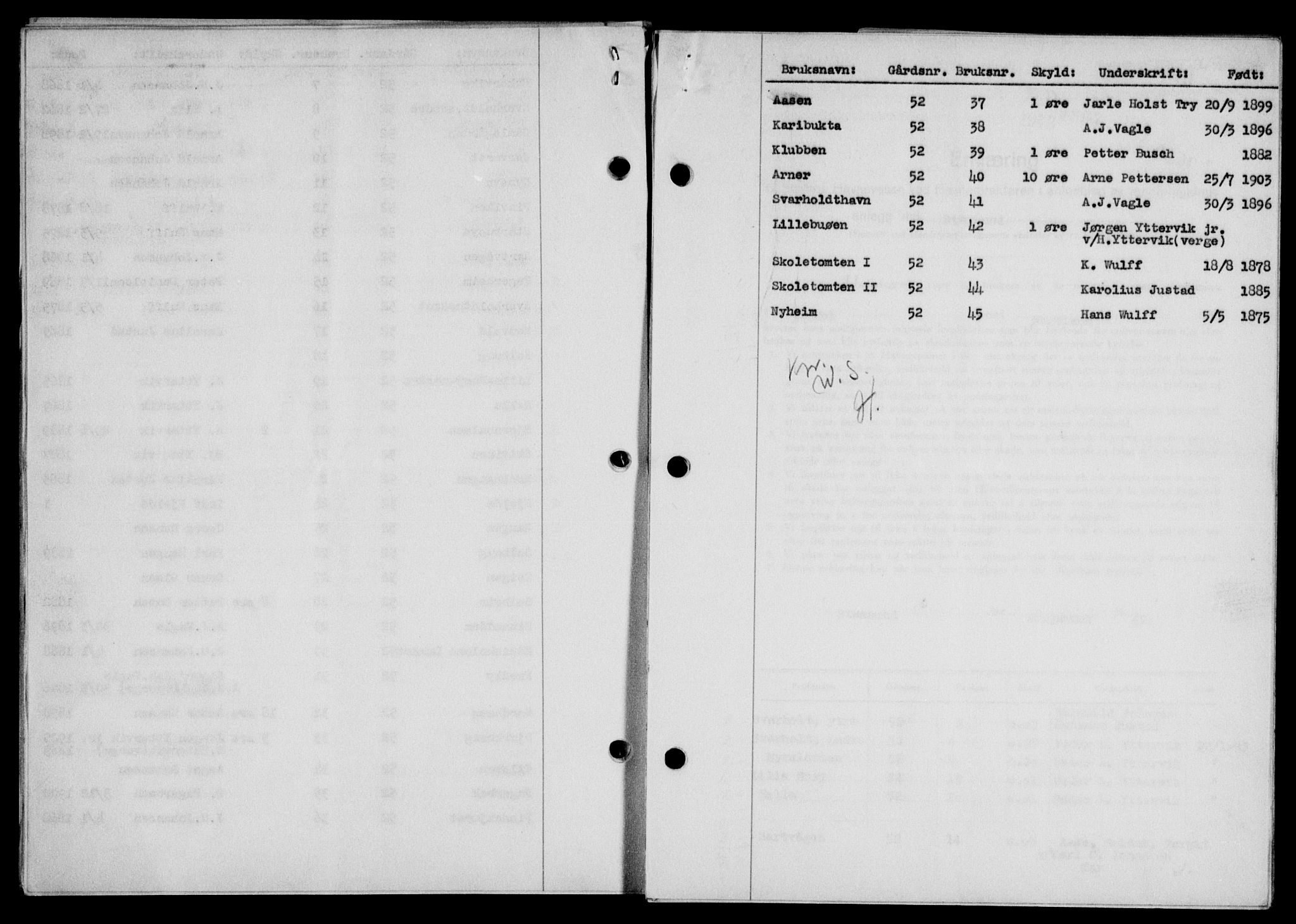 Lofoten sorenskriveri, SAT/A-0017/1/2/2C/L0011a: Mortgage book no. 11a, 1943-1943, Diary no: : 489/1943