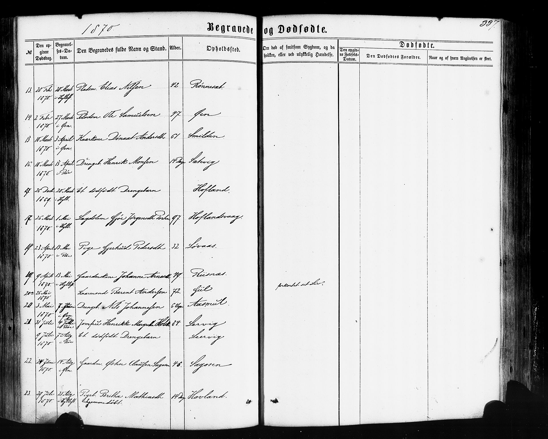 Hyllestad sokneprestembete, SAB/A-80401: Parish register (official) no. A 1, 1861-1886, p. 337