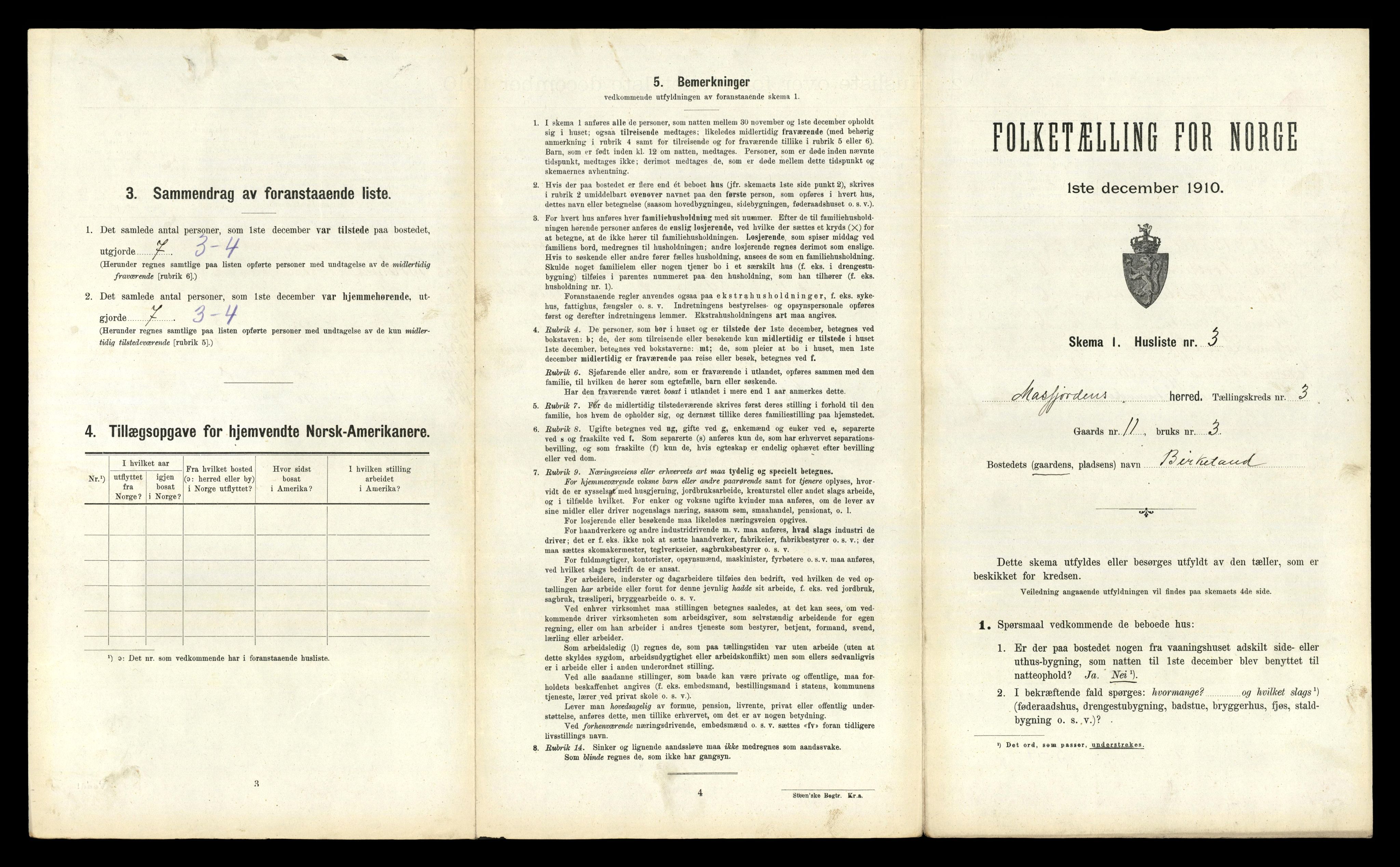 RA, 1910 census for Masfjorden, 1910, p. 198