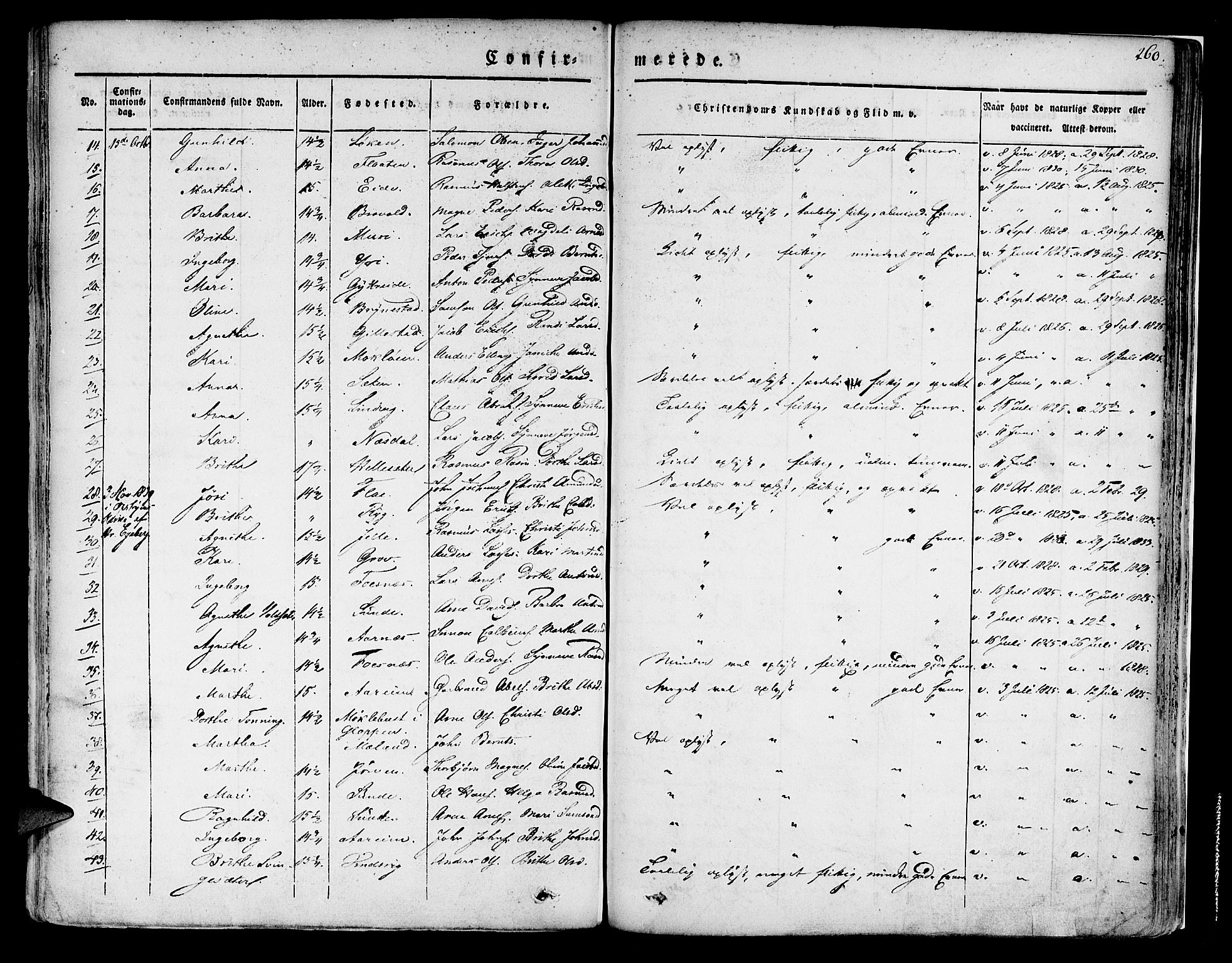 Innvik sokneprestembete, SAB/A-80501: Parish register (official) no. A 4I, 1831-1846, p. 260